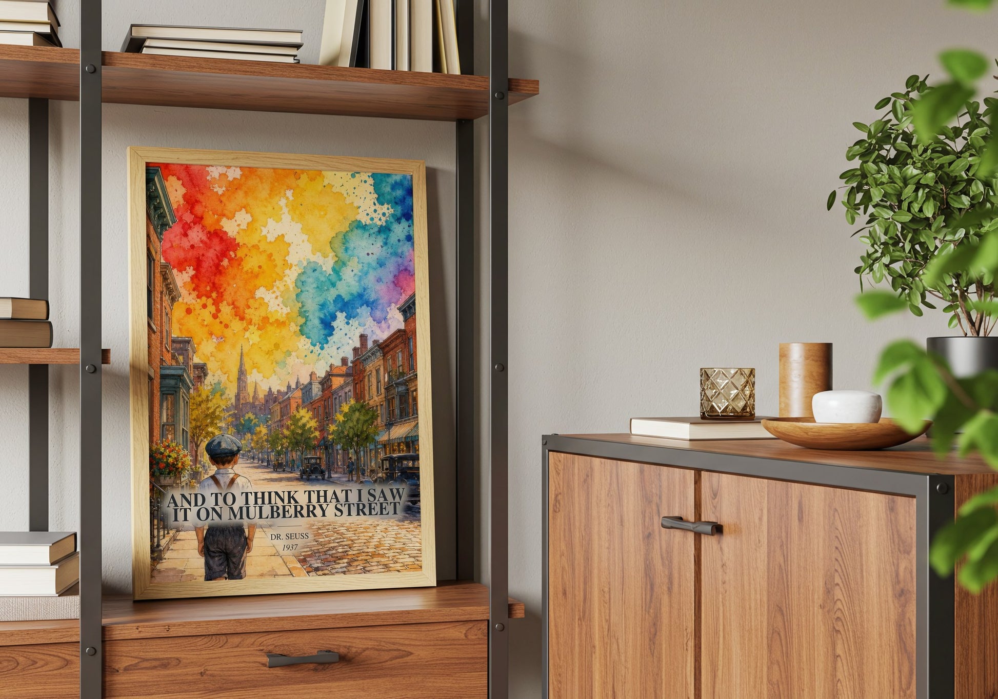 And To Think That I Saw It On Mulberry Street book watercolour illustration paper finish options – matte satin gloss