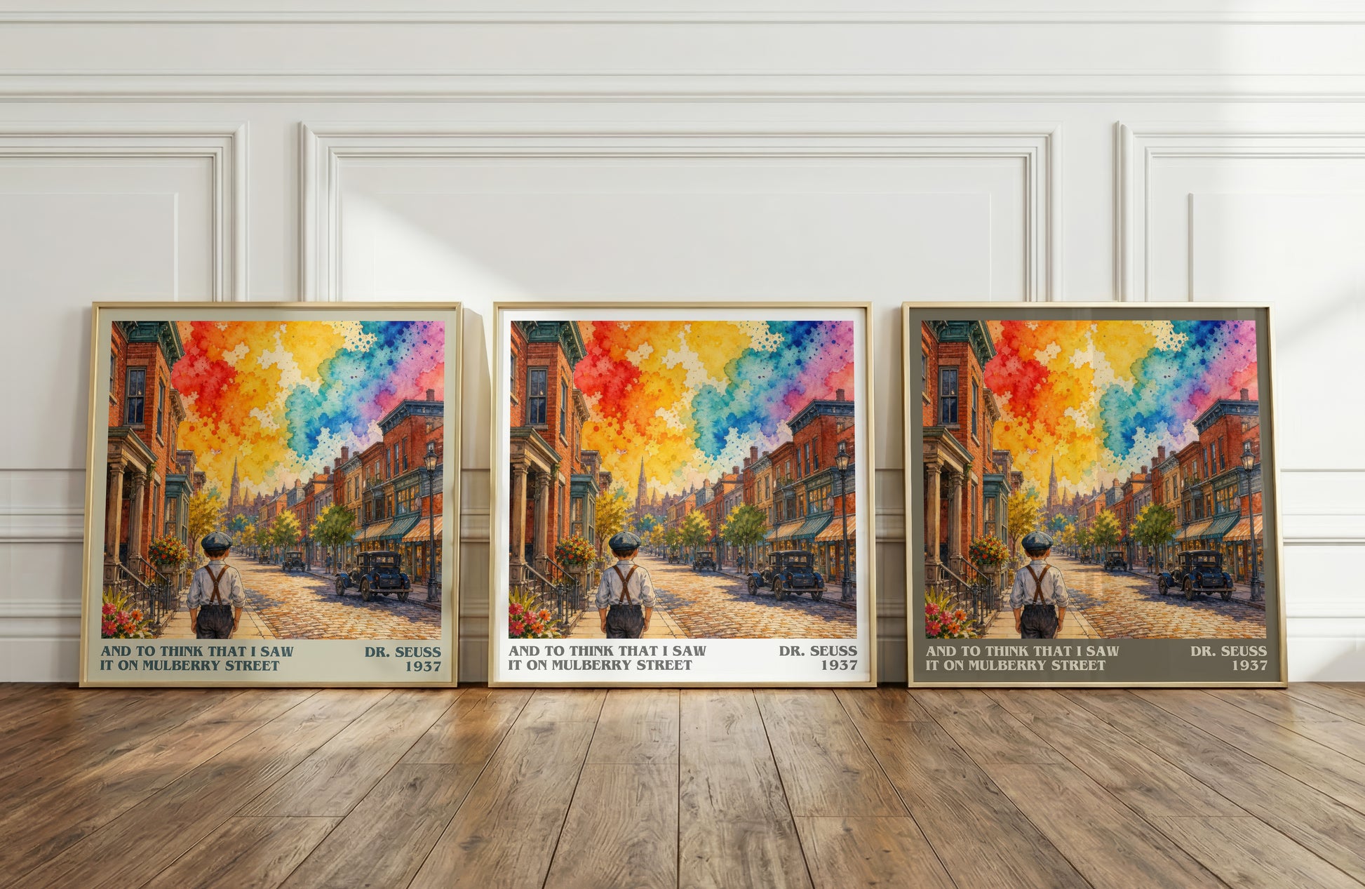 And To Think That I Saw It On Mulberry Street literary art print colour and style options – Dr. Seuss book art