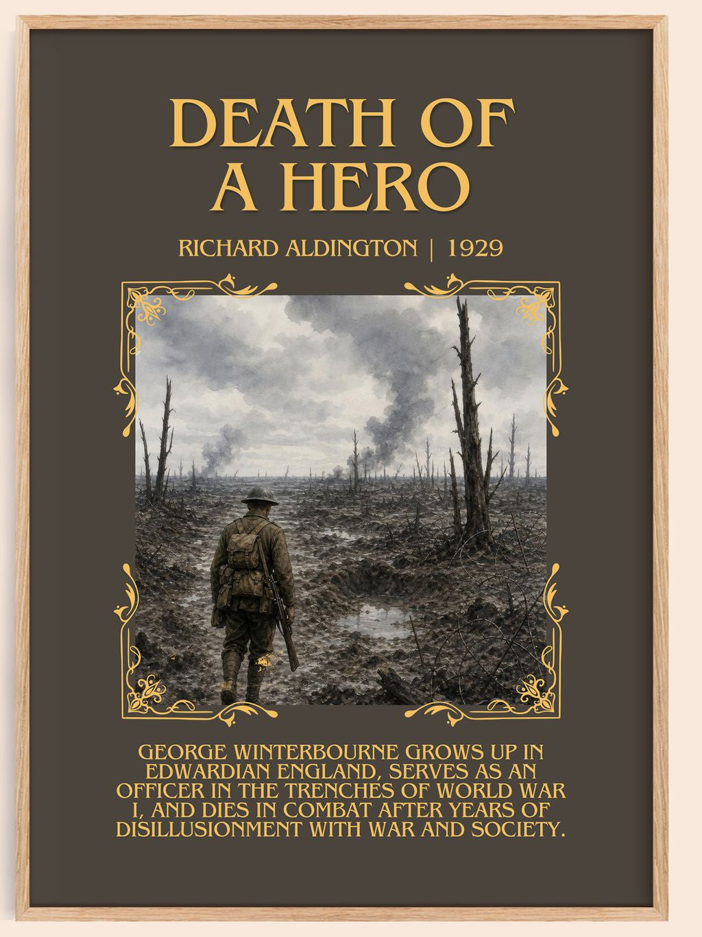 Death Of A Hero Minimalist Book Poster by Richard Aldington – book poster
