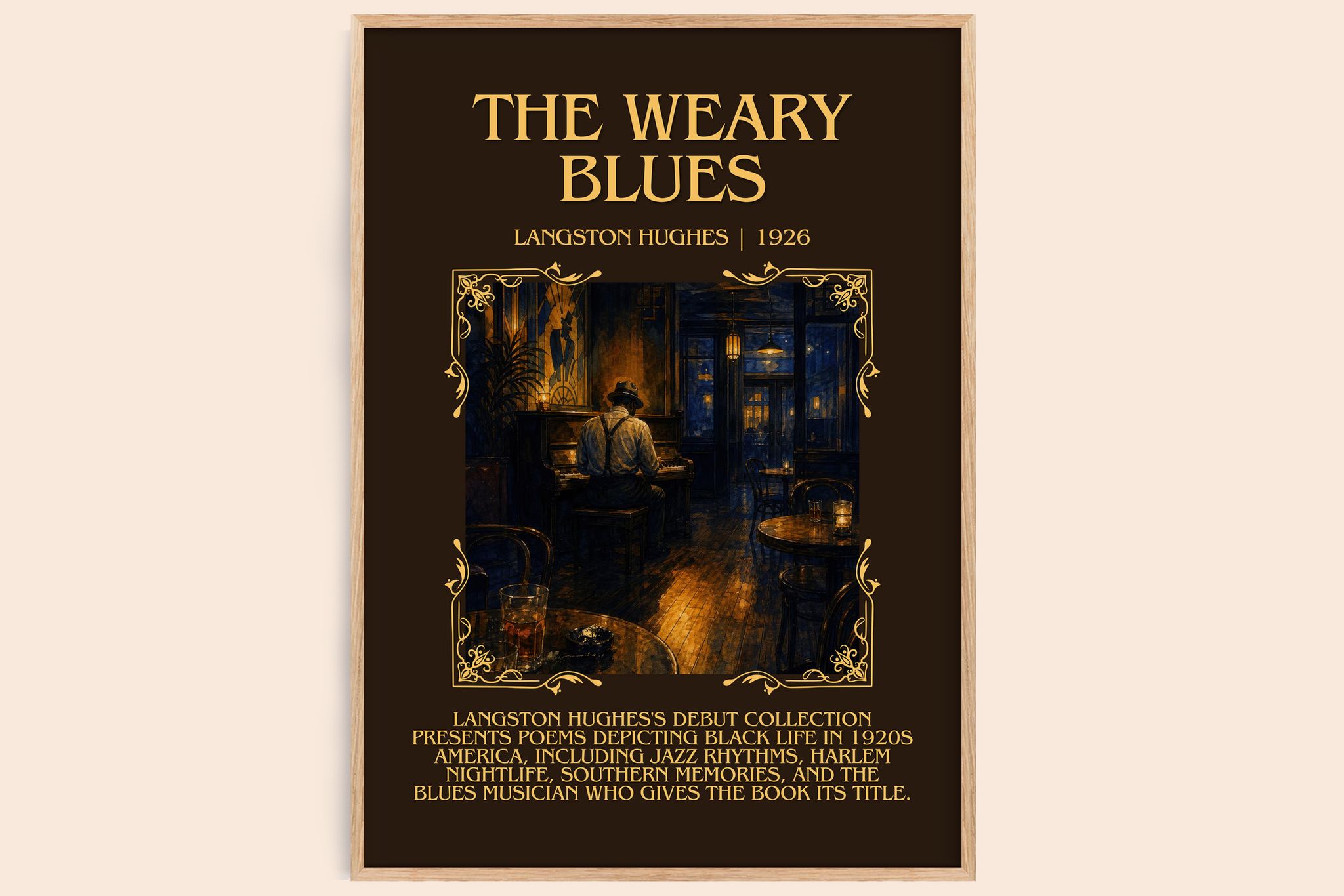 The Weary Blues Minimalist Book Poster by Langston Hughes
