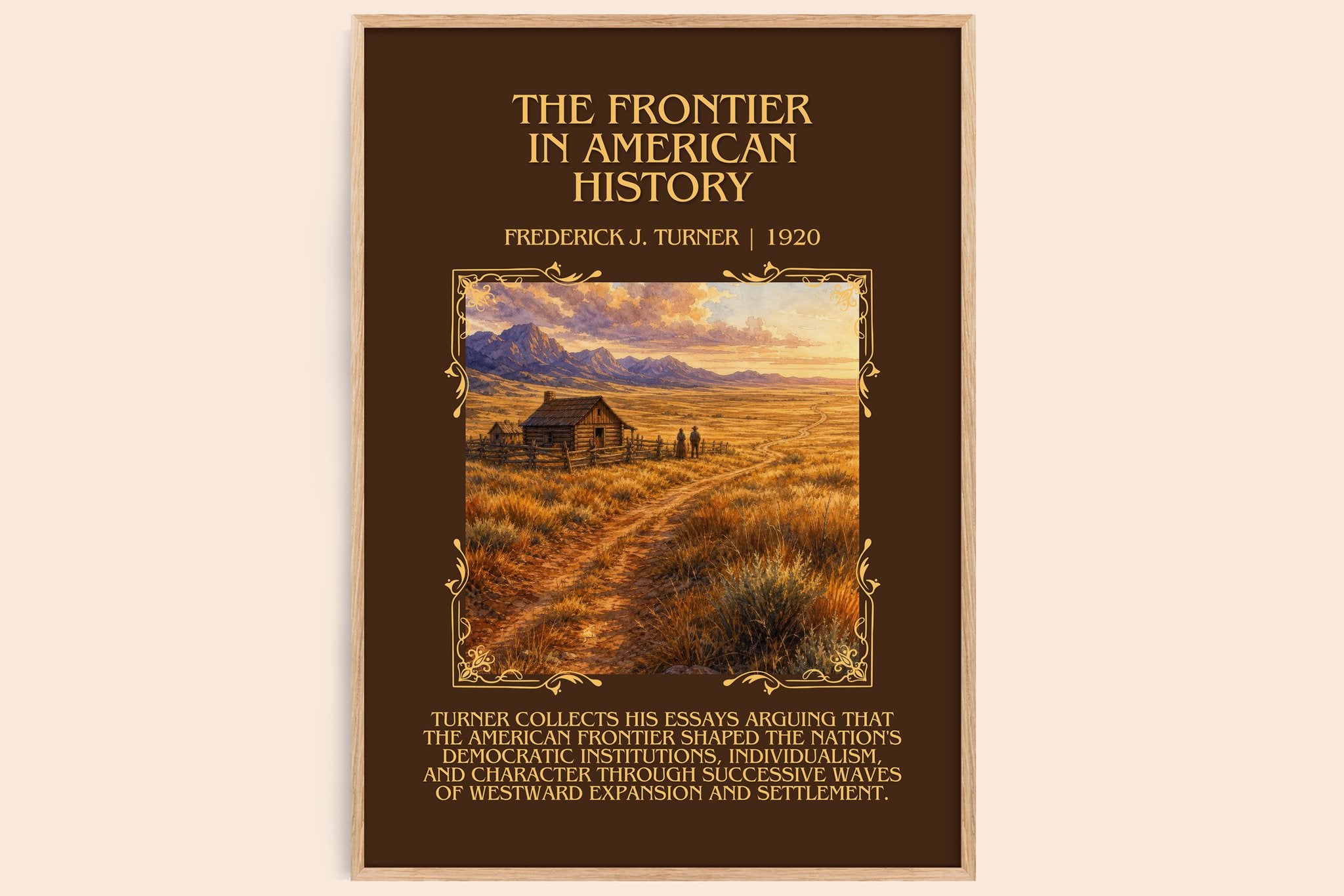 Frontier in American History Minimalist Book Poster by F. Turner