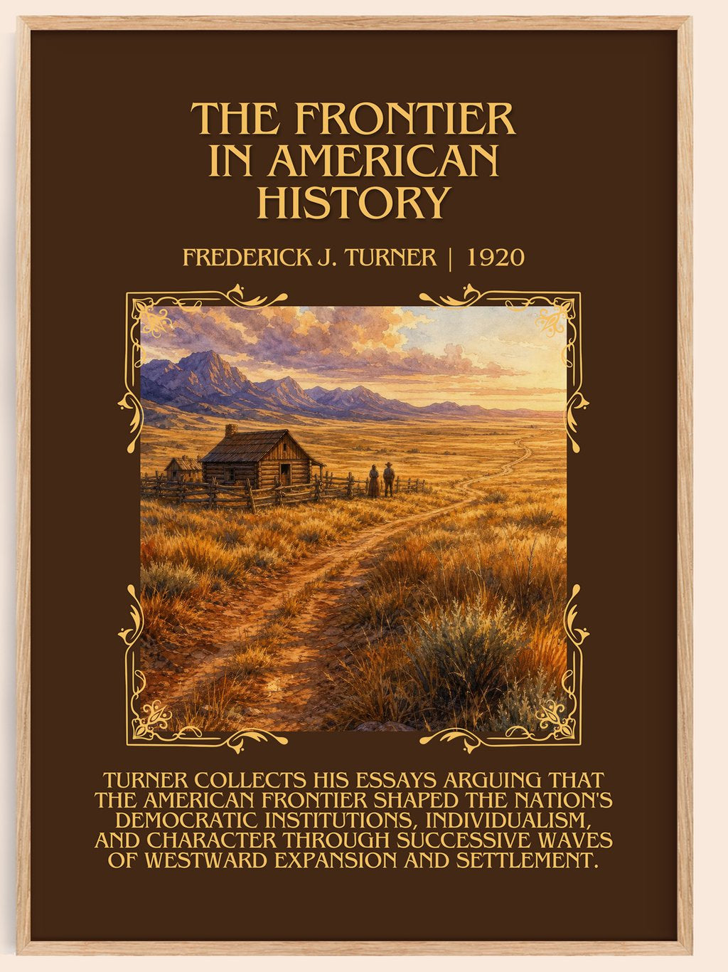 Frontier in American History Minimalist Book Poster by F. Turner – book poster