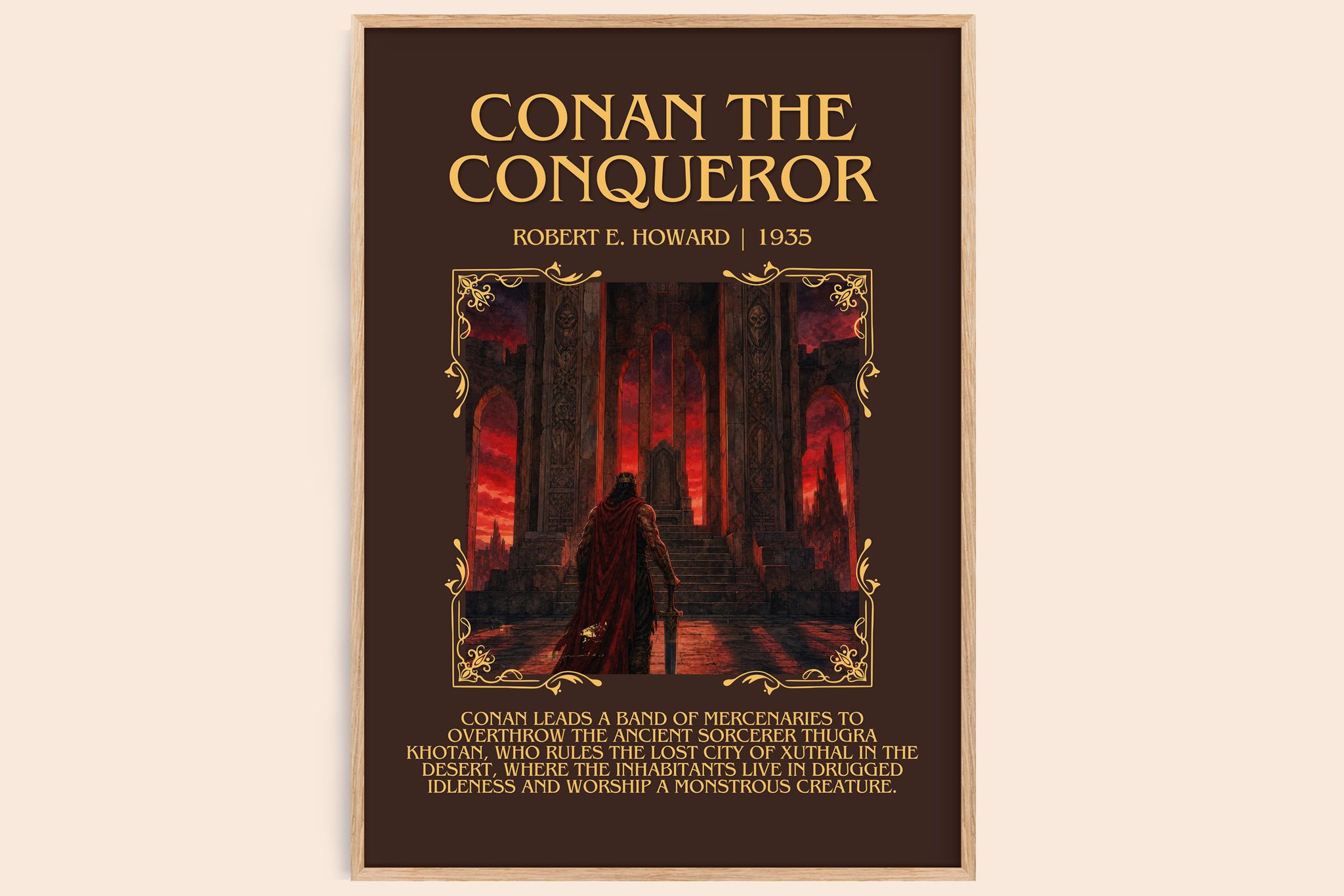 Conan The Conqueror Minimalist Book Poster by Robert E. Howard