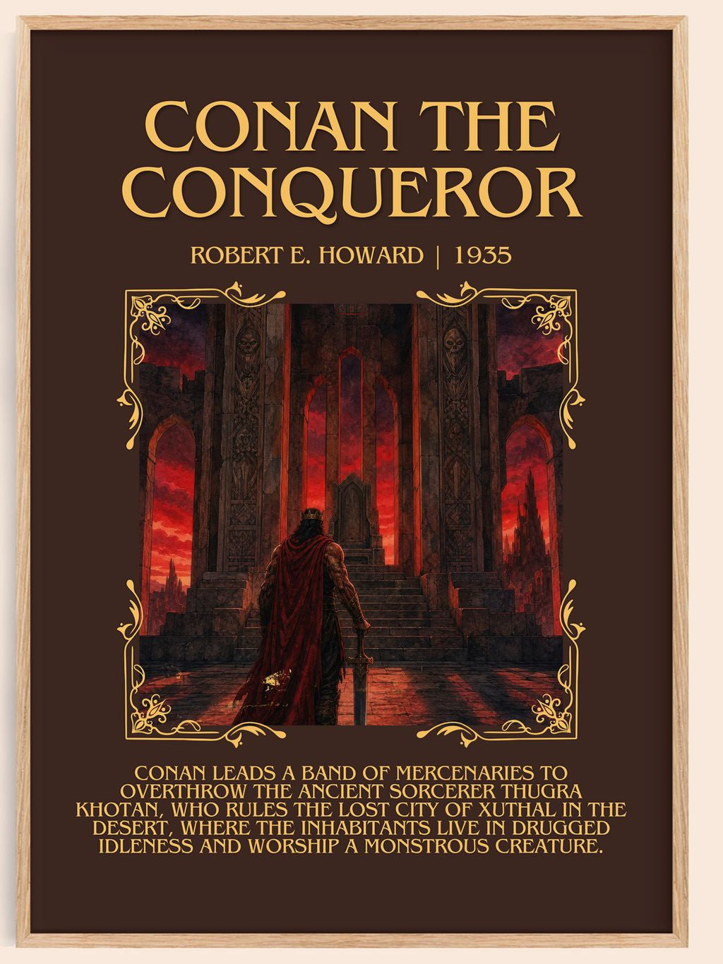 Conan The Conqueror Minimalist Book Poster by Robert E. Howard – book poster
