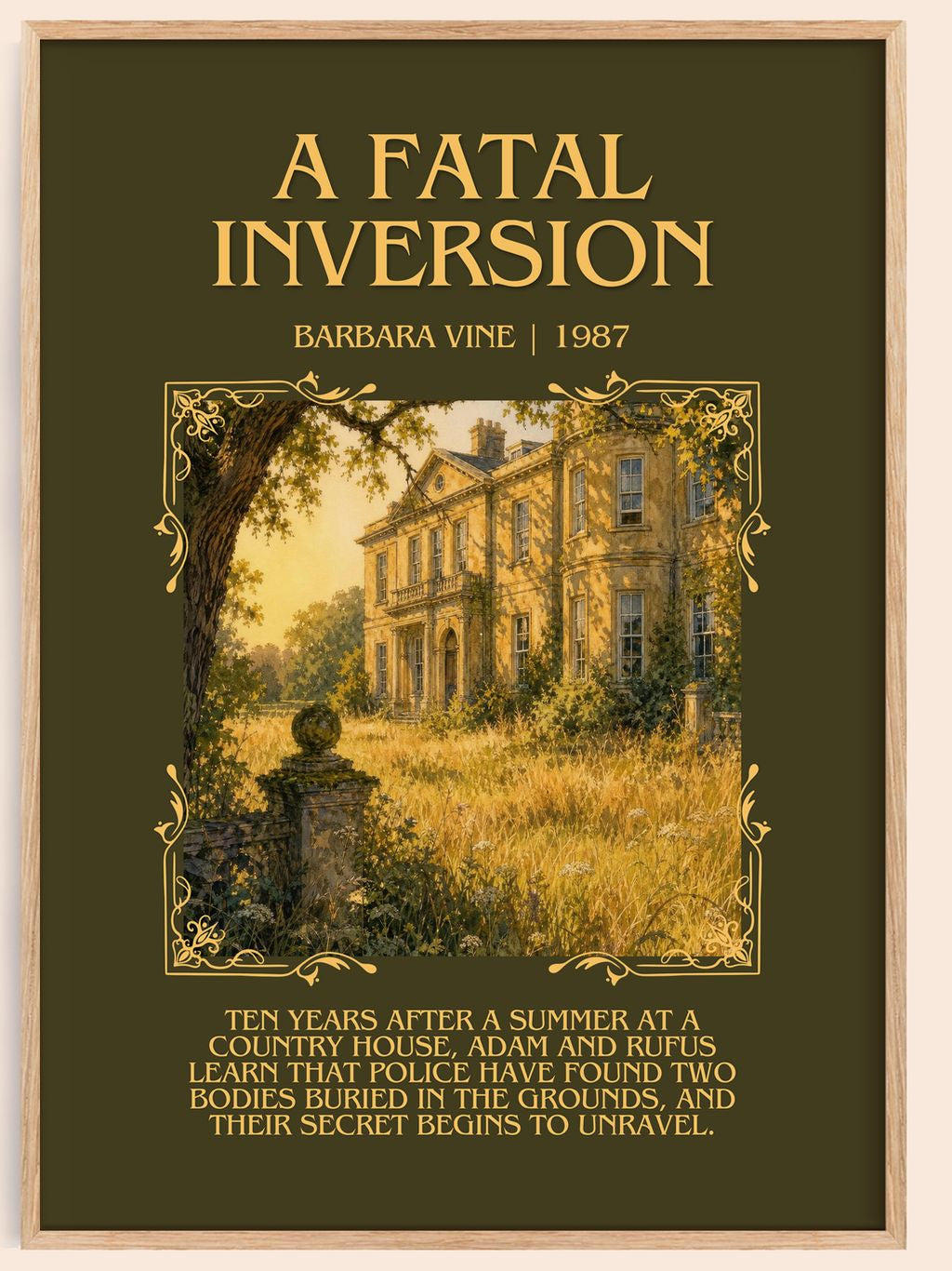 A Fatal Inversion Minimalist Book Poster by Barbara Vine – book poster