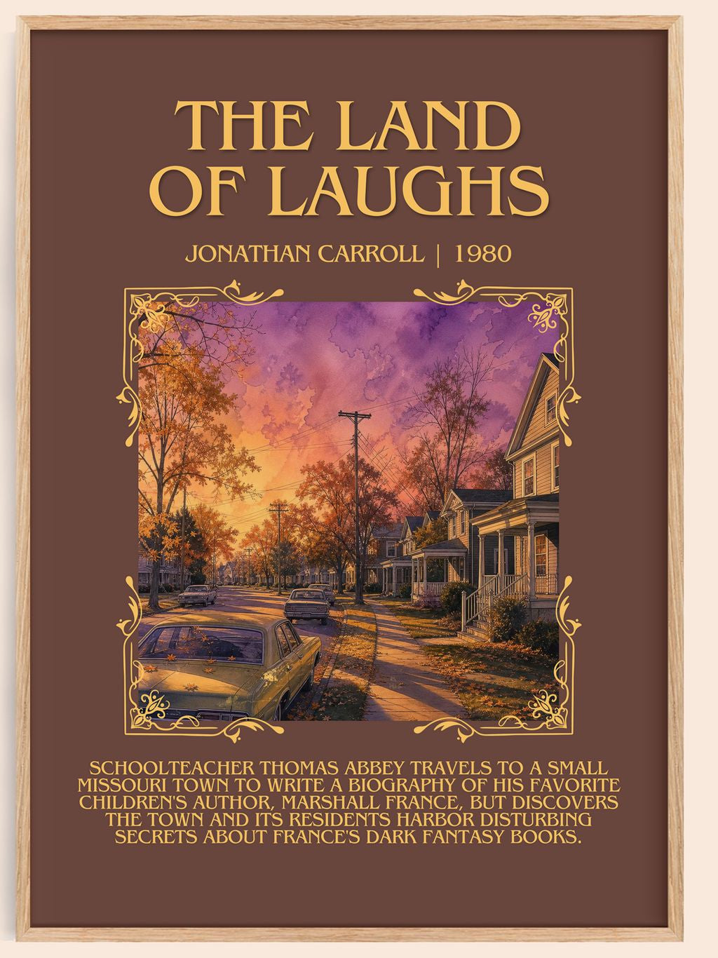 The Land Of Laughs Minimalist Book Poster by Jonathan Carroll – book poster
