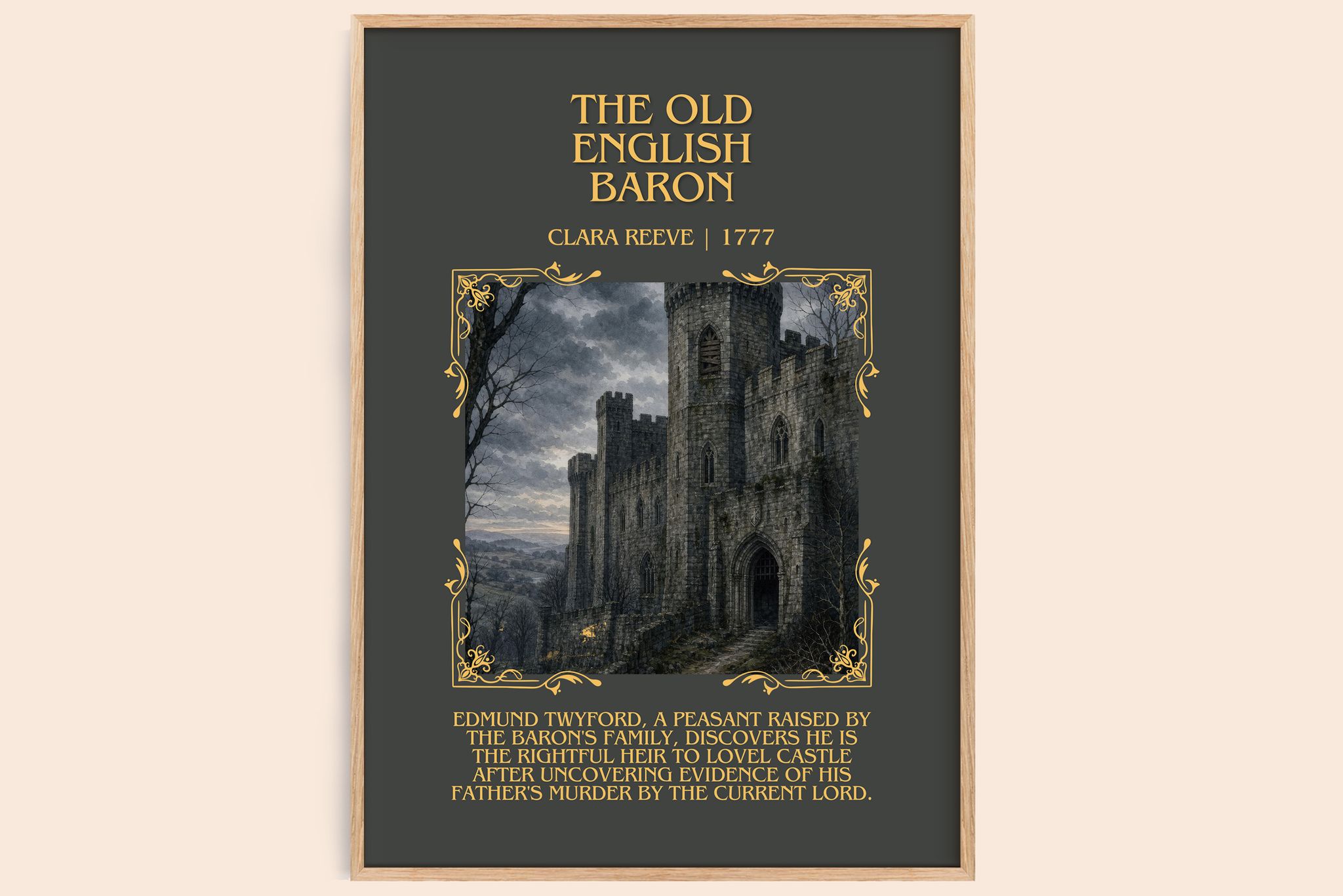 The Old English Baron Minimalist Book Poster by Clara Reeve