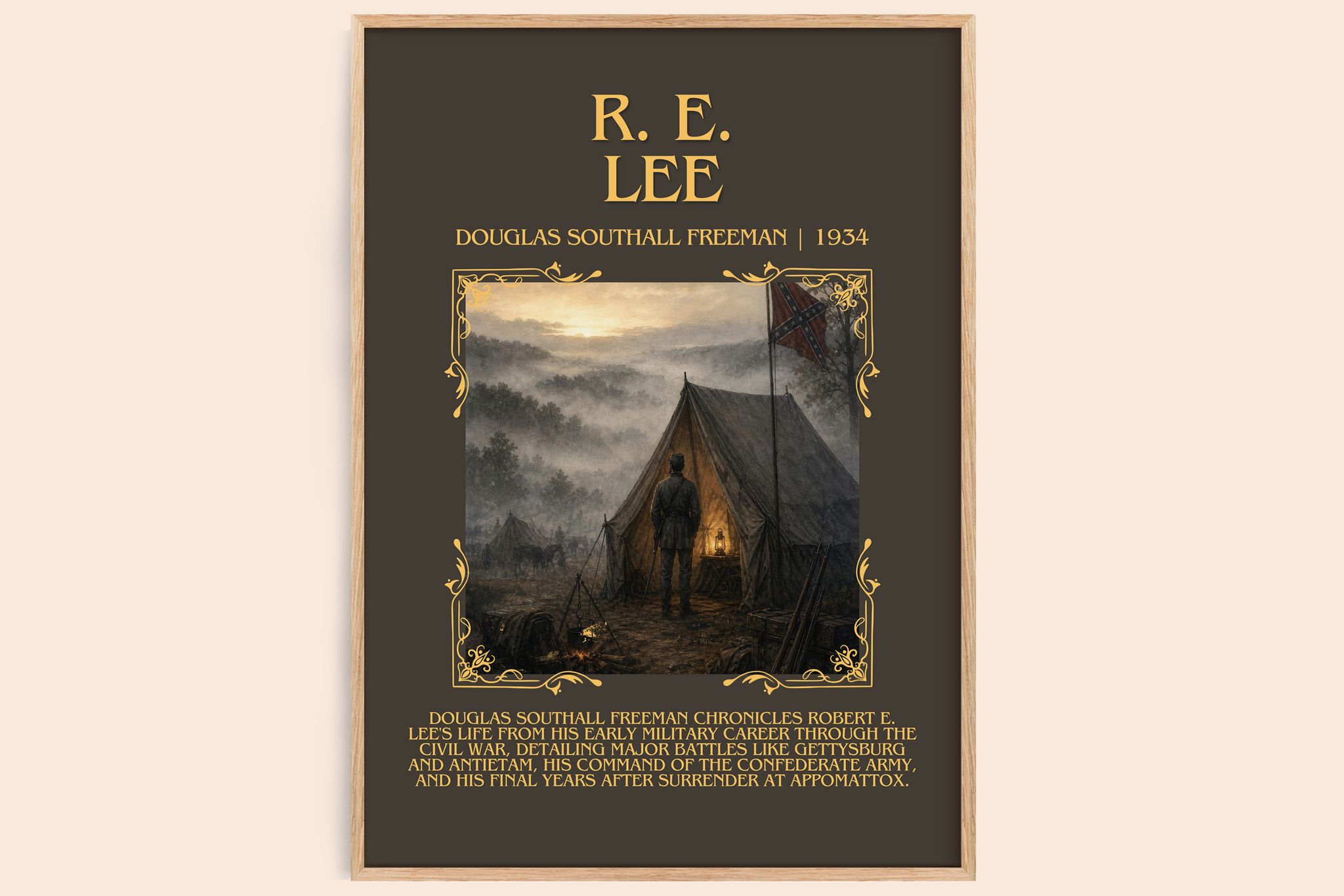 R. E. Lee Minimalist Book Poster by Douglas Southall Freeman