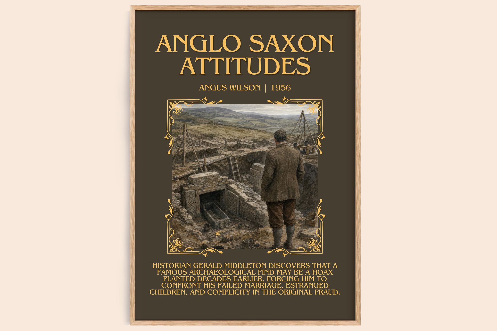 Anglo Saxon Attitudes Minimalist Book Poster by Angus Wilson