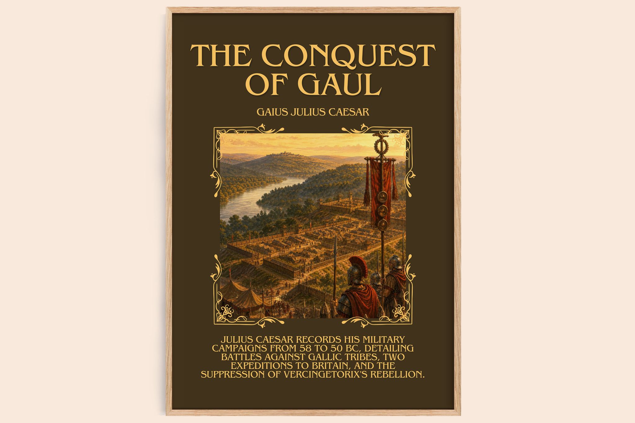The Conquest Of Gaul Minimalist Book Poster by Gaius Julius Caesar