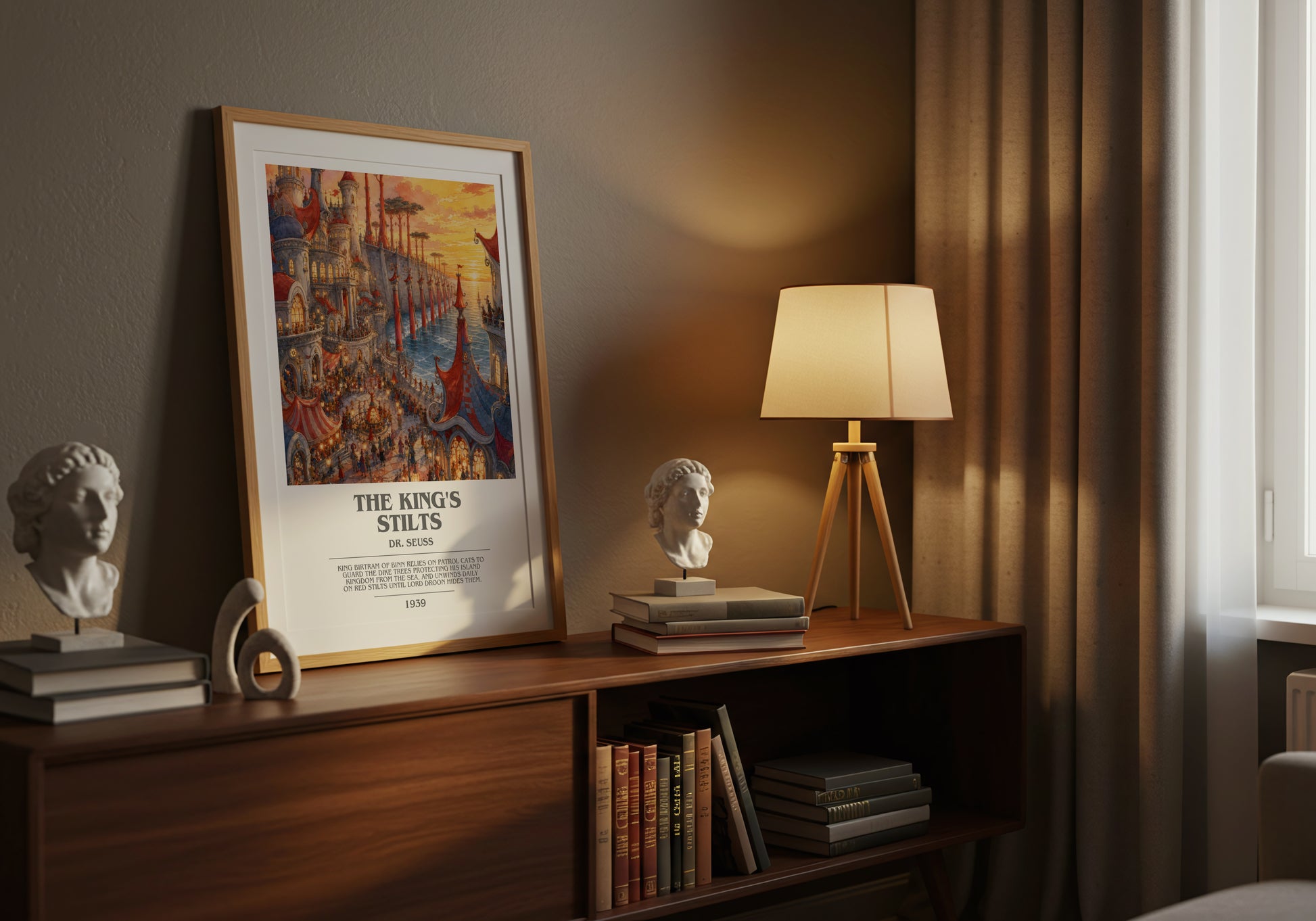 The King'S Stilts bookish book poster framed on wall – childrens wall art