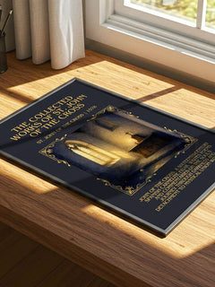 The Collected Works of St. John of the Cross Minimalist Book Poster by St. John of the Cross – print on a sunlit desk