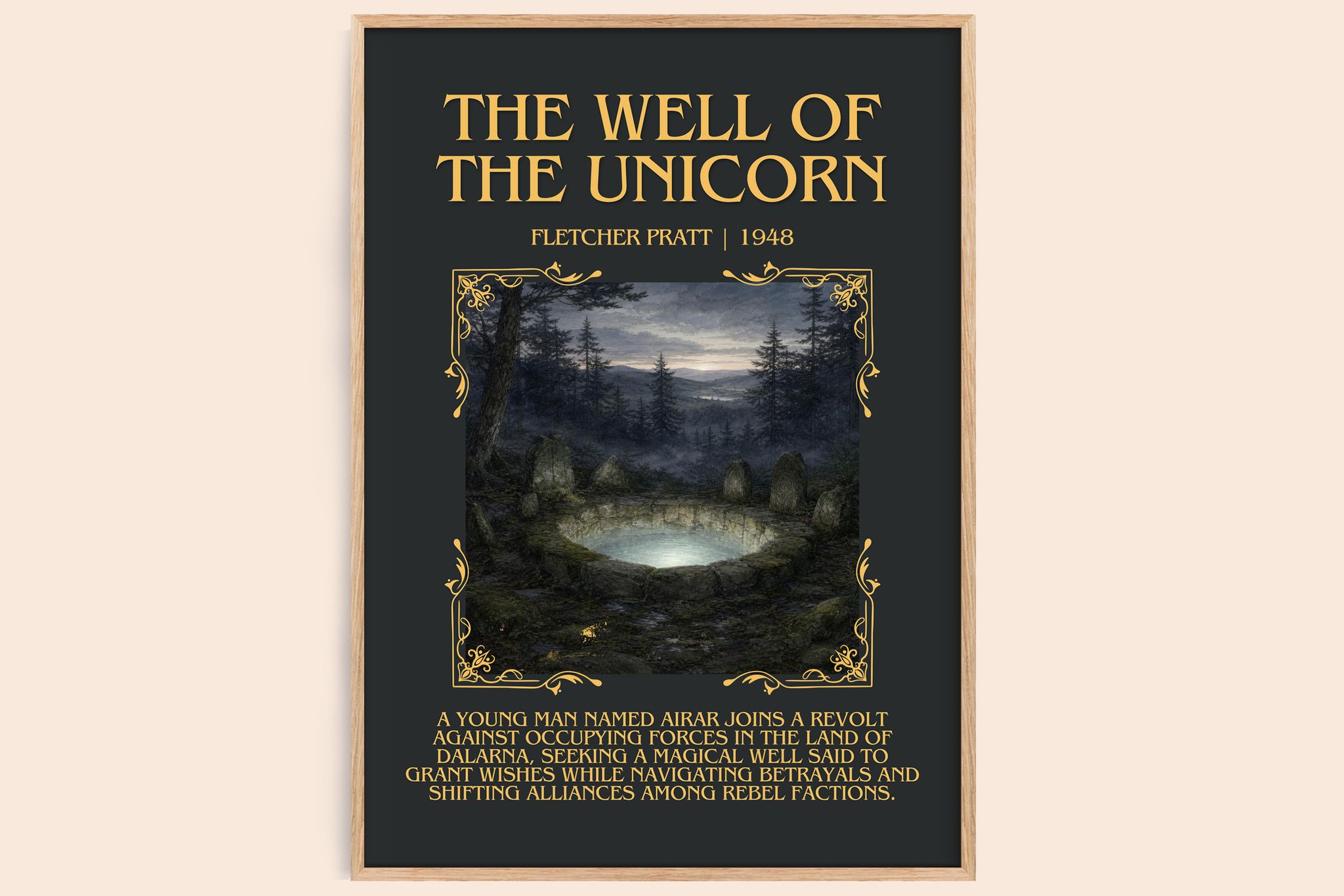 The Well Of The Unicorn Minimalist Book Poster by Fletcher Pratt
