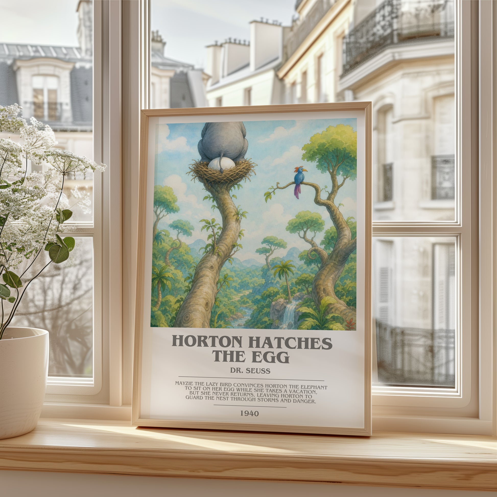Horton Hatches The Egg bookish poster colour and style options – Dr. Seuss book art