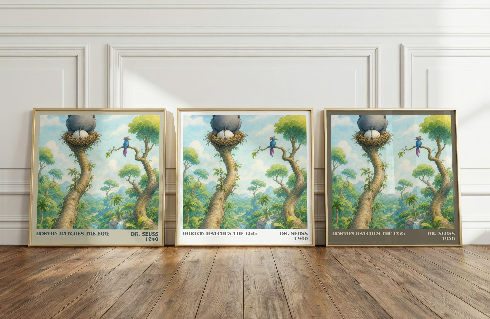 Horton Hatches The Egg literary art print colour and style options – Dr. Seuss book art