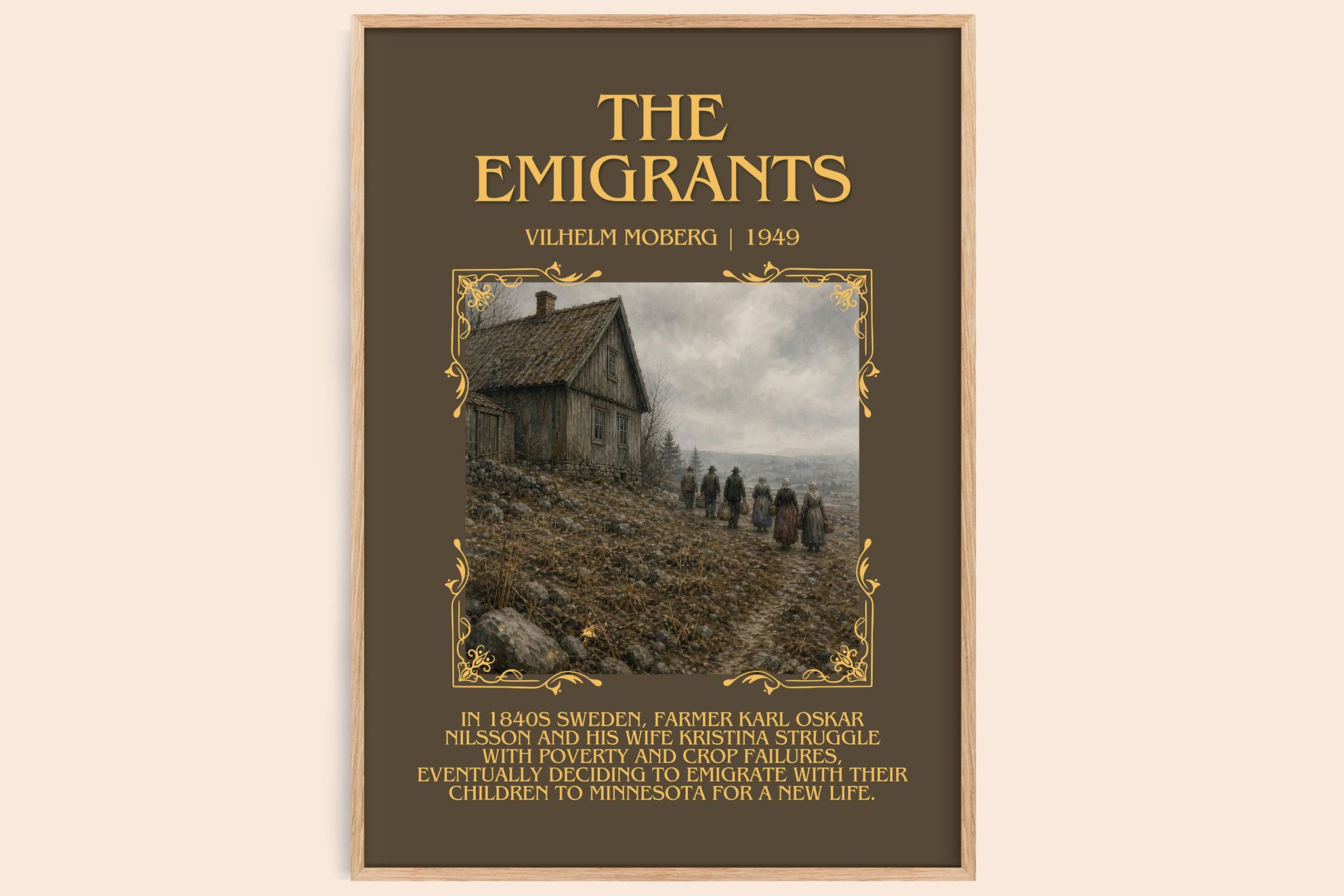 The Emigrants Minimalist Book Poster by Vilhelm Moberg