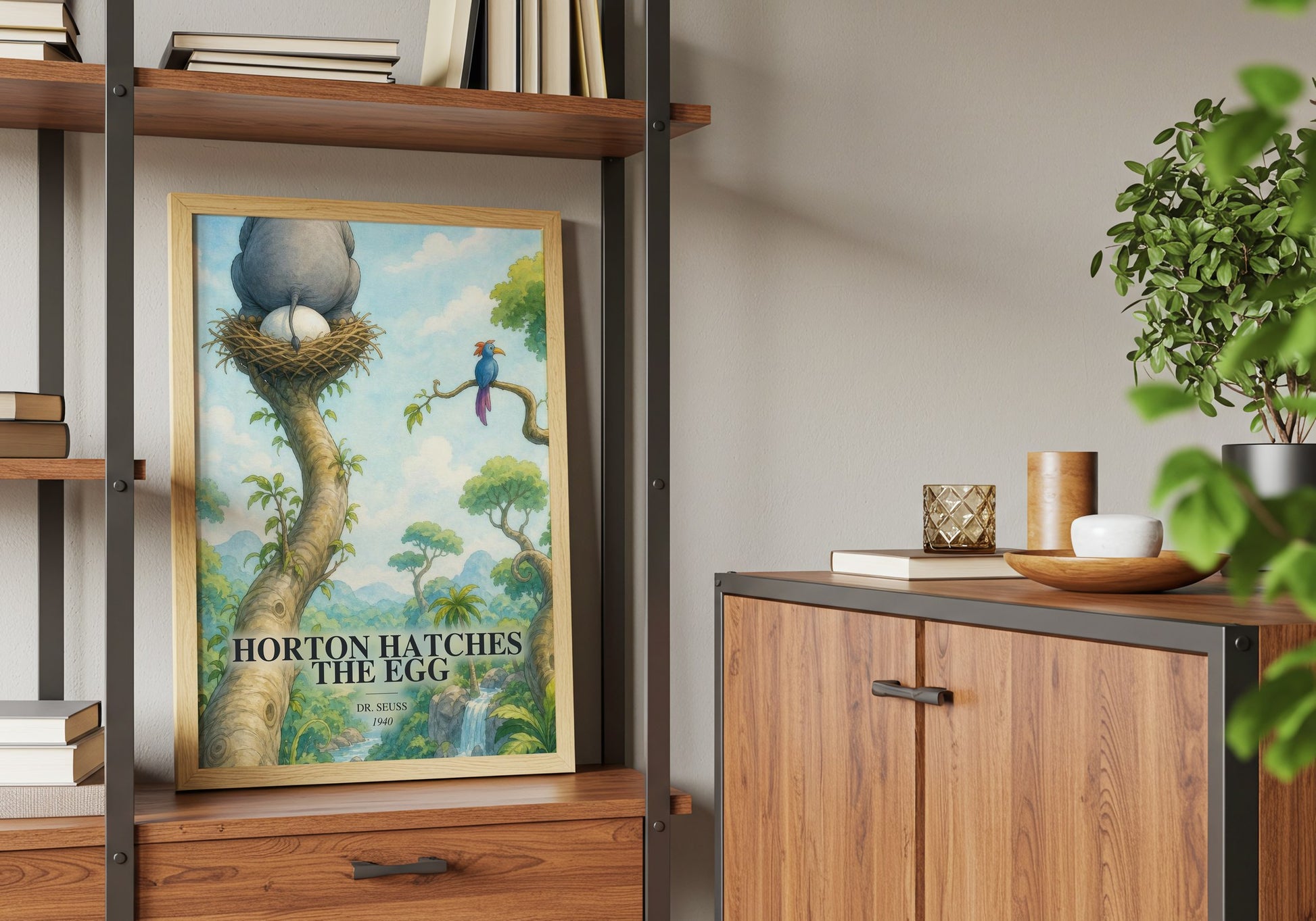 Horton Hatches The Egg book watercolour illustration paper finish options – matte satin gloss