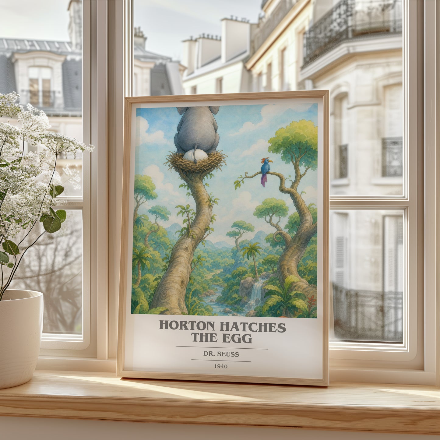 Horton Hatches The Egg book cover poster colour and style options – Dr. Seuss book art