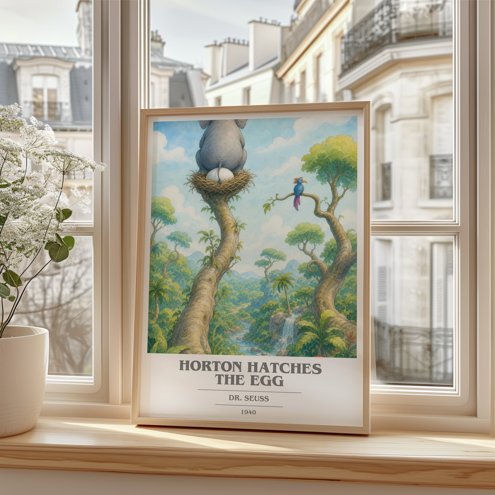 Horton Hatches The Egg book cover poster colour and style options – Dr. Seuss book art