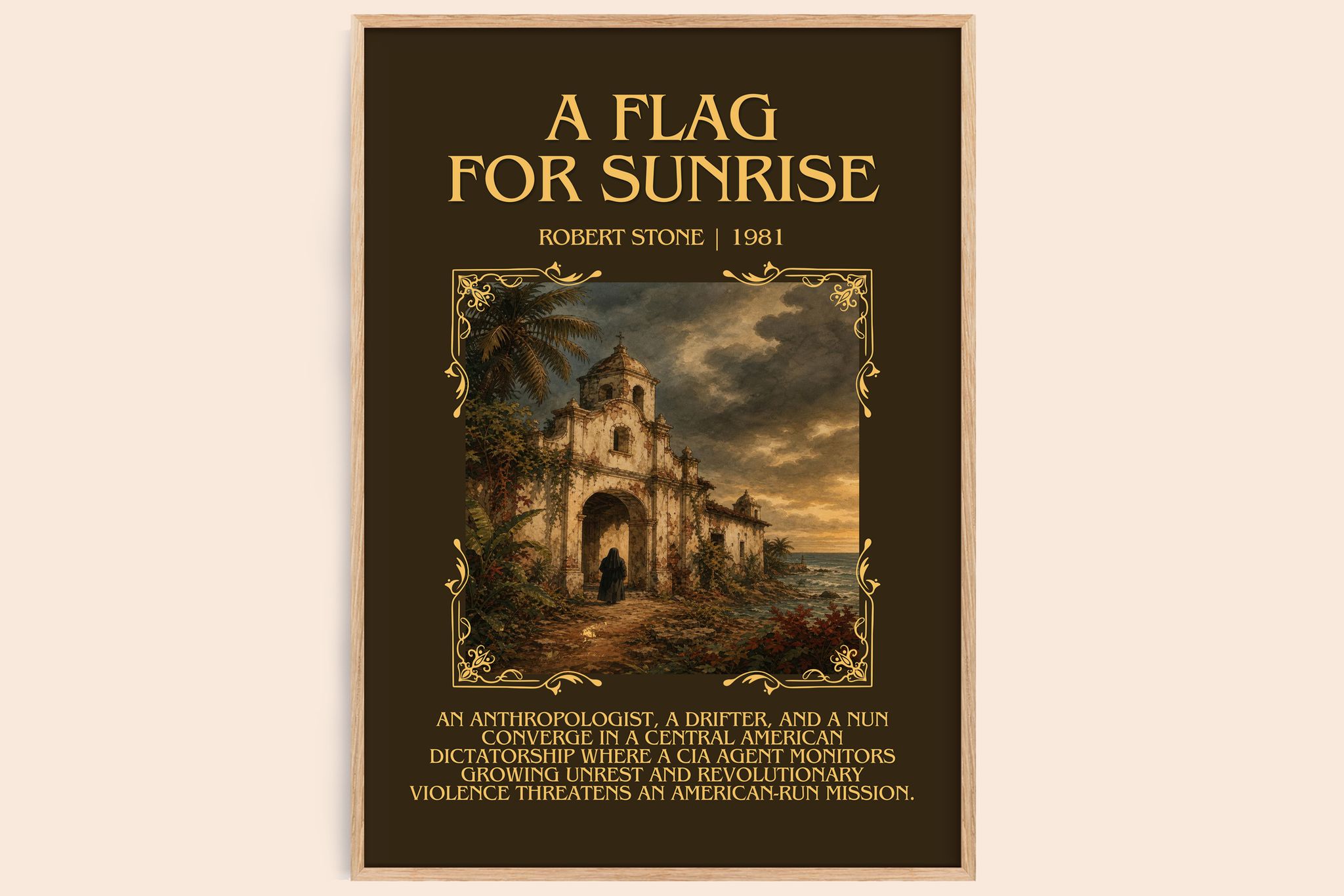 A Flag For Sunrise Minimalist Book Poster by Robert Stone