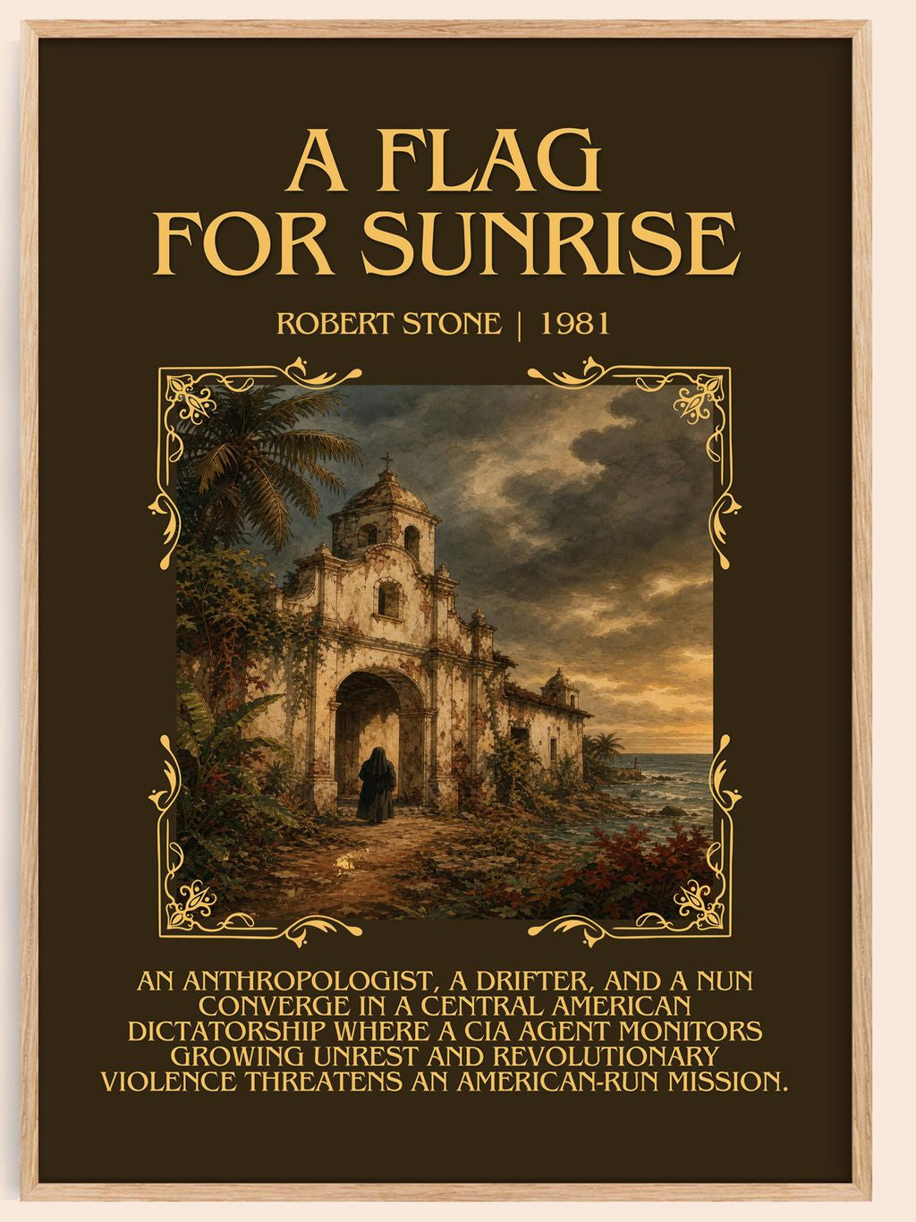 A Flag For Sunrise Minimalist Book Poster by Robert Stone – book poster