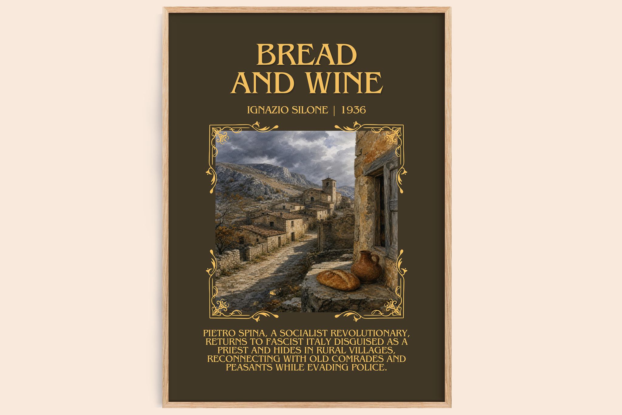 Bread And Wine Minimalist Book Poster by Ignazio Silone
