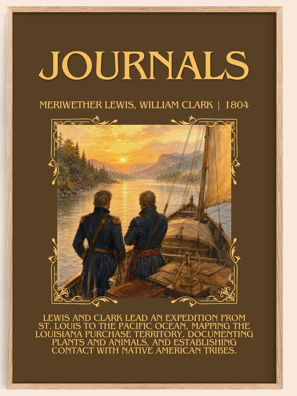 Journals Minimalist Book Poster by Meriwether Lewis, William Clark – book poster