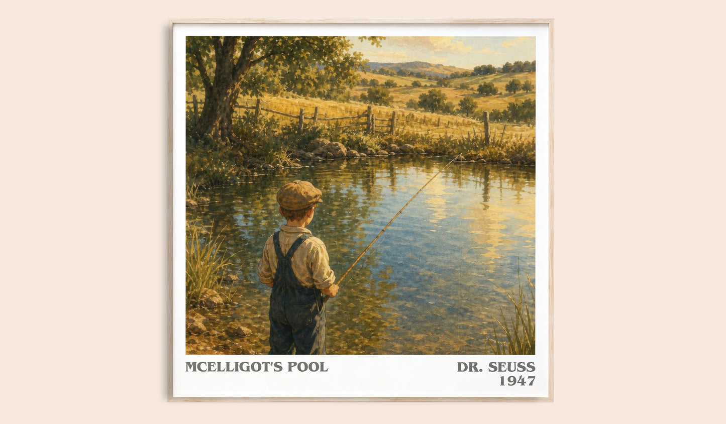 Mcelligot'S Pool literary book poster by Dr. Seuss – framed literary art print