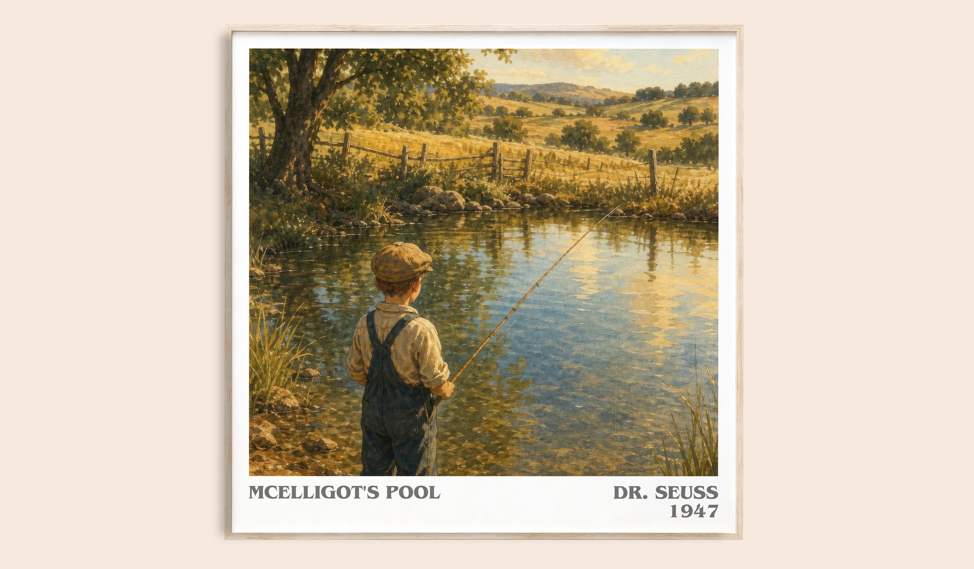 Mcelligot'S Pool literary book poster by Dr. Seuss – framed literary art print