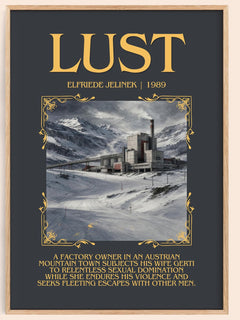 Lust Minimalist Book Poster by Elfriede Jelinek – book poster