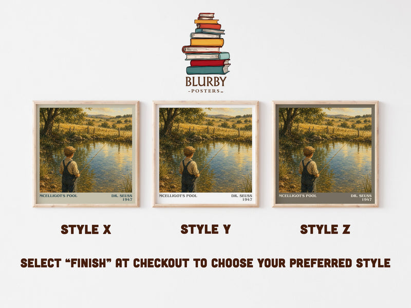 Mcelligot'S Pool literary print in frame leaning in hallway – childrens wall art