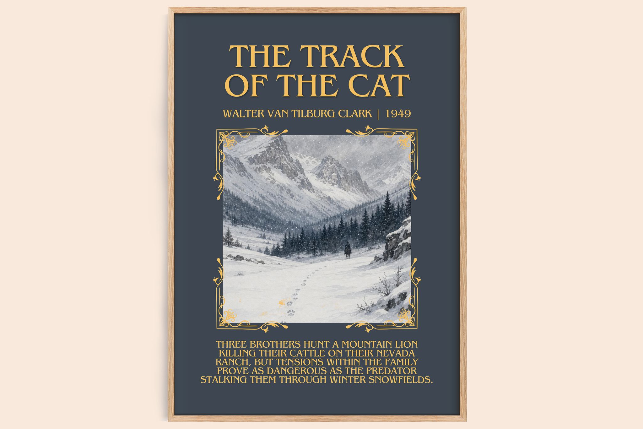 Track Of The Cat Minimalist Book Poster by Walter Van Tilburg Clark