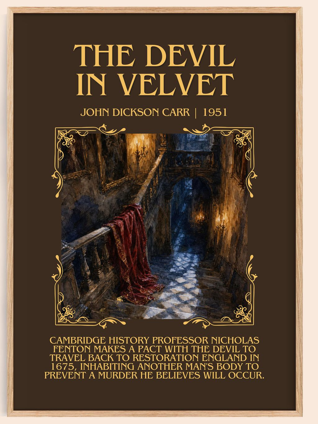 The Devil In Velvet Minimalist Book Poster by John Dickson Carr – book poster
