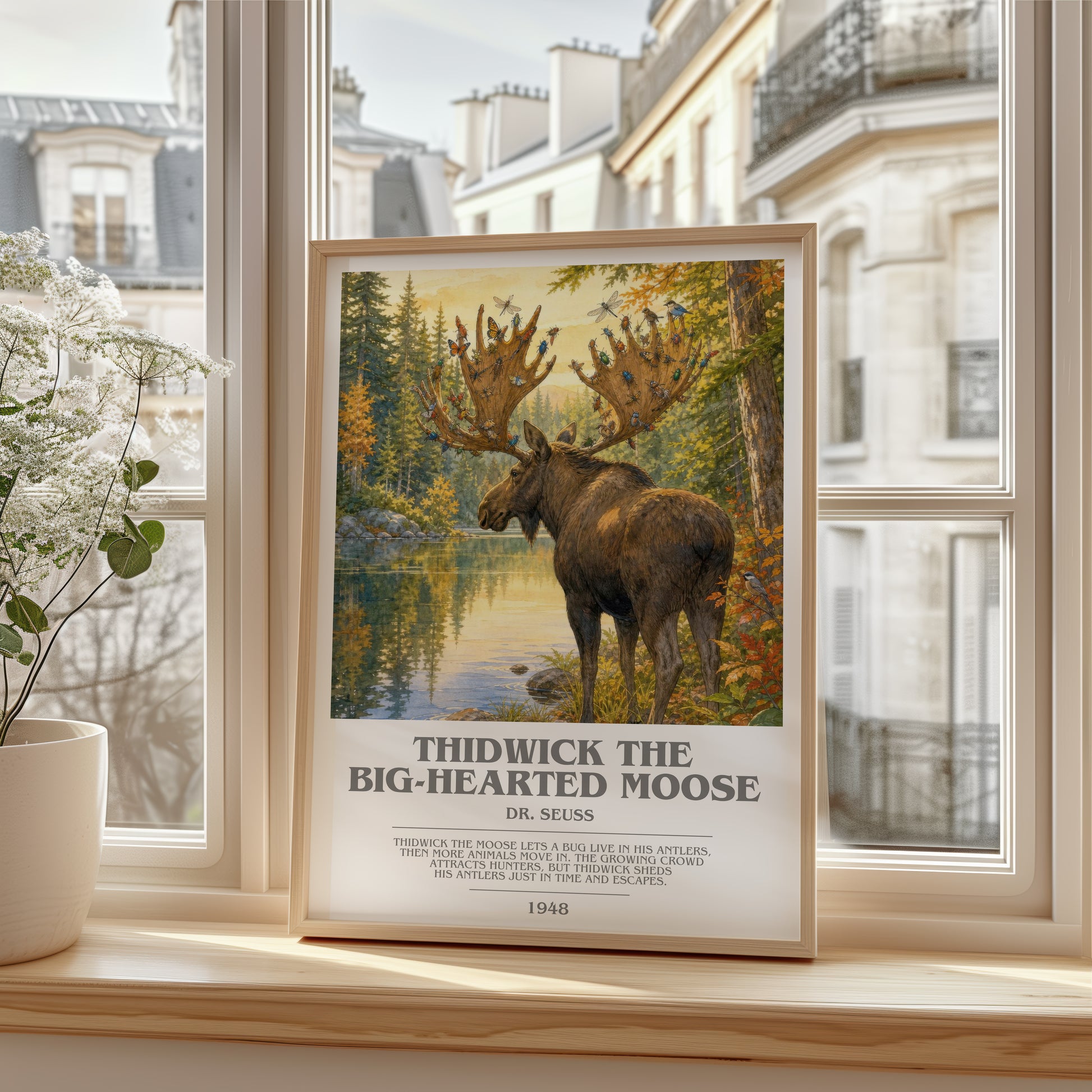 Thidwick The Big-Hearted Moose bookish poster colour and style options – Dr. Seuss book art