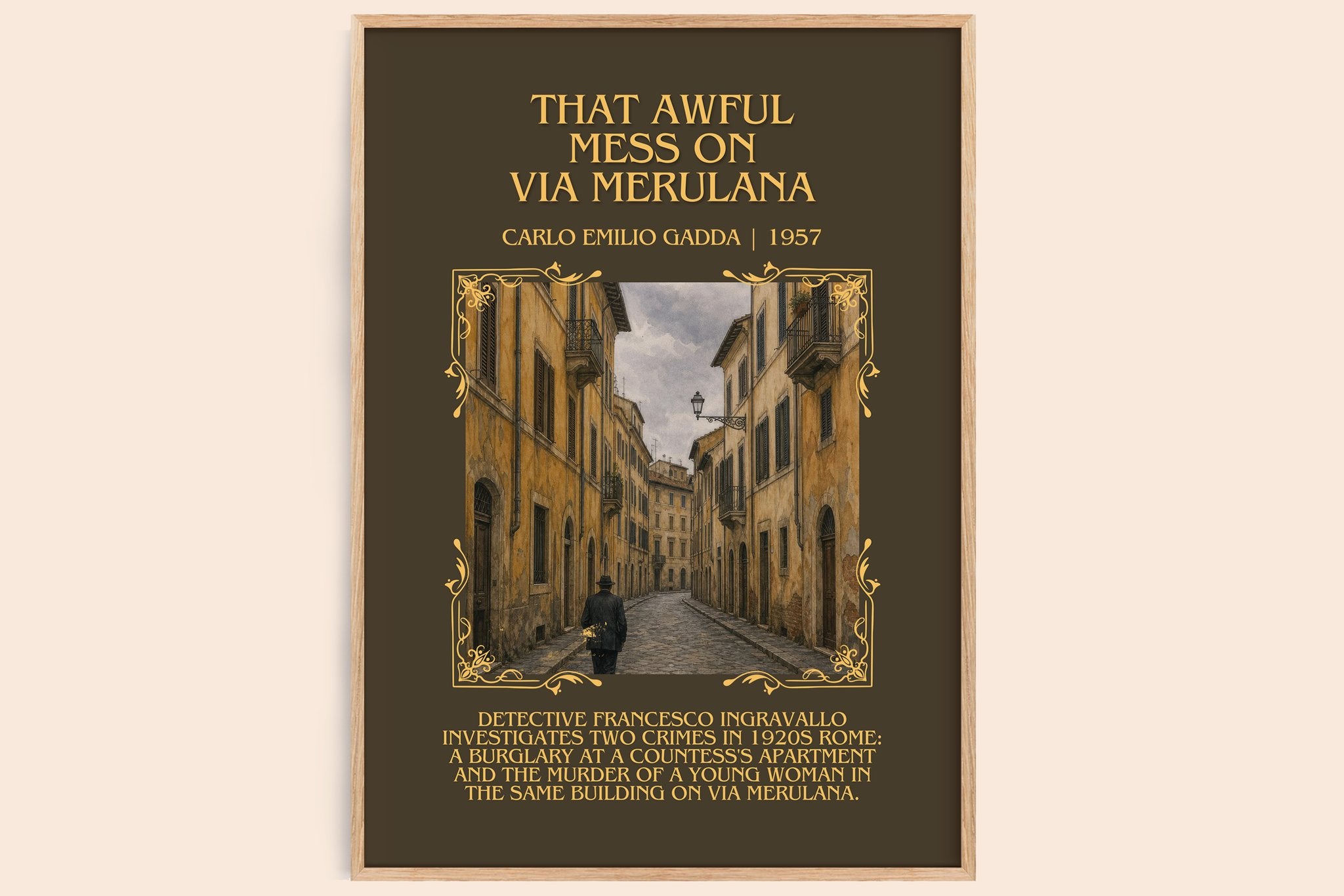 That Awful Mess On Via Merulana Minimalist Book Poster by C. Gadda