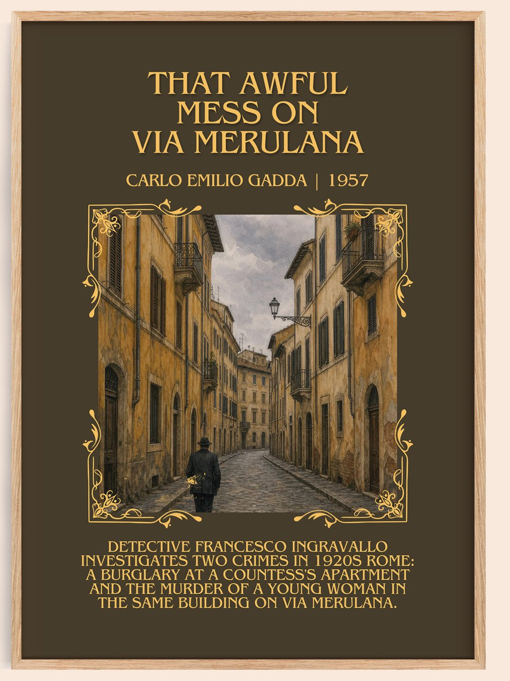 That Awful Mess On Via Merulana Minimalist Book Poster by C. Gadda – book poster