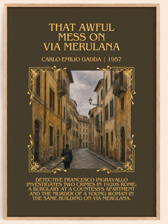 That Awful Mess On Via Merulana Minimalist Book Poster by C. Gadda – book poster