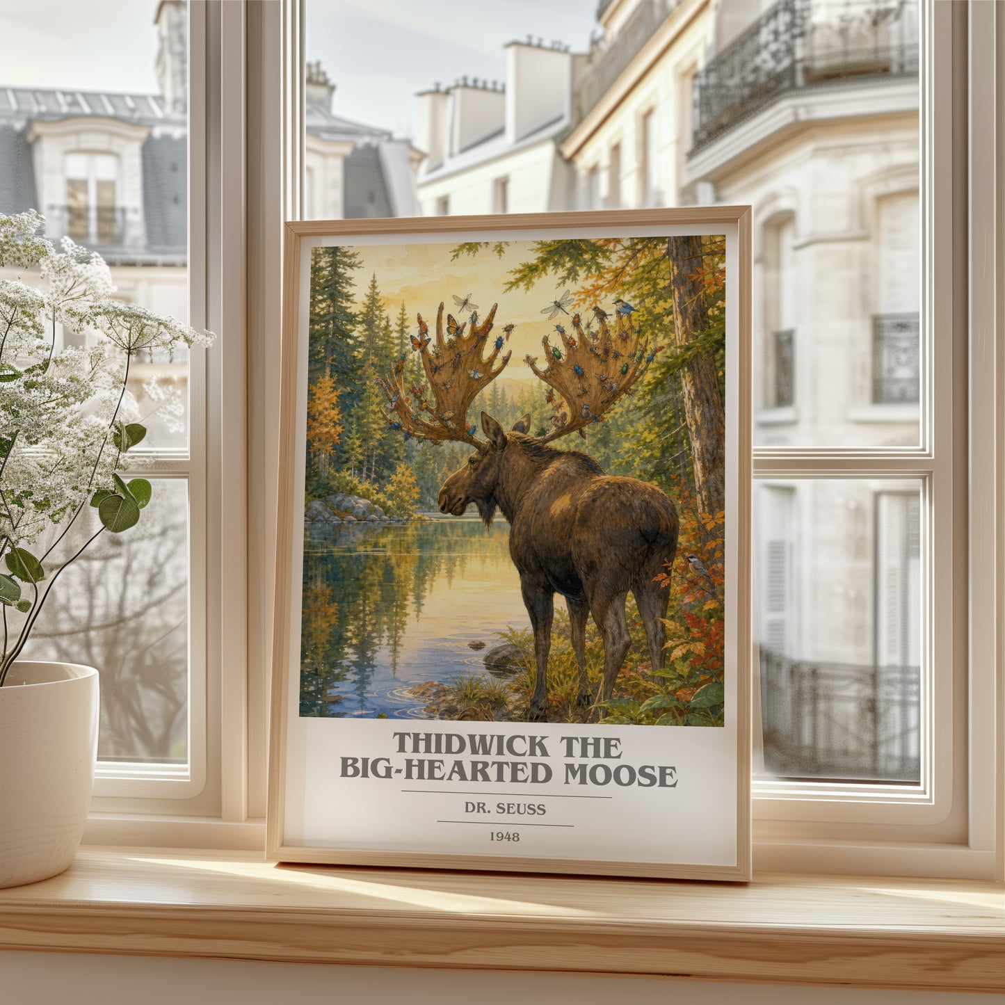Thidwick The Big-Hearted Moose book cover poster colour and style options – Dr. Seuss book art