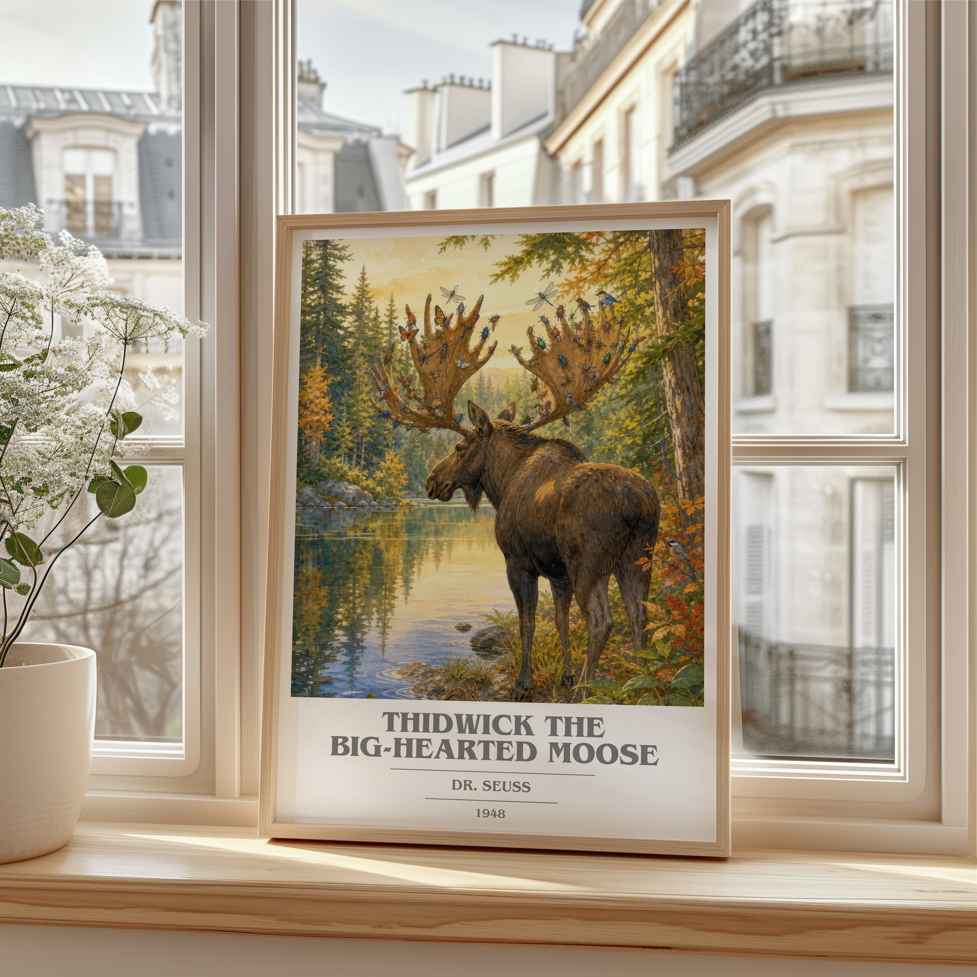 Thidwick The Big-Hearted Moose book cover poster colour and style options – Dr. Seuss book art