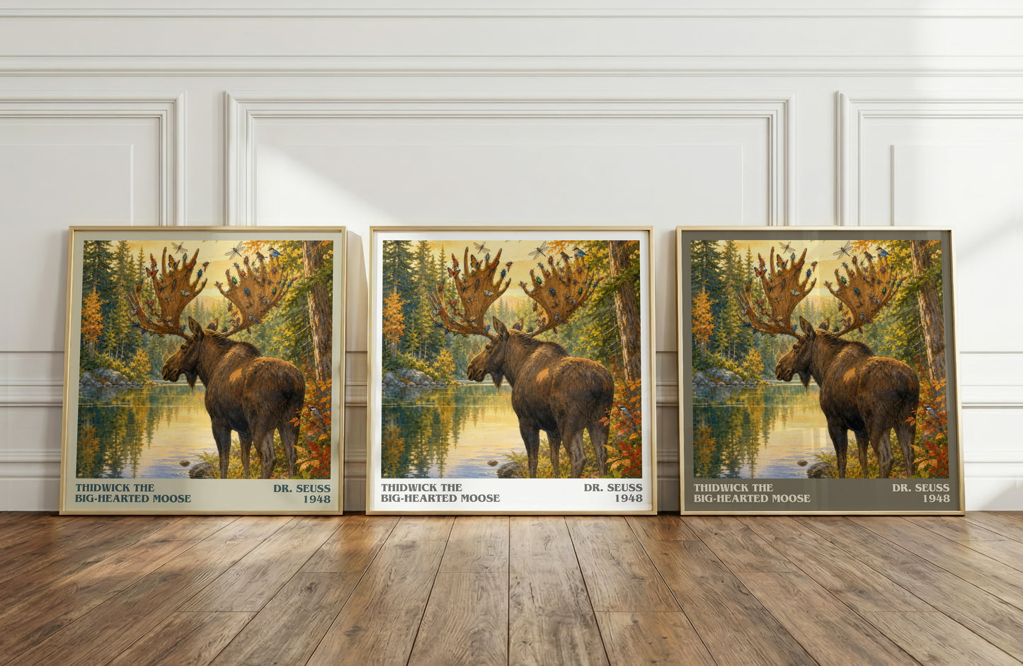 Thidwick The Big-Hearted Moose literary art print colour and style options – Dr. Seuss book art