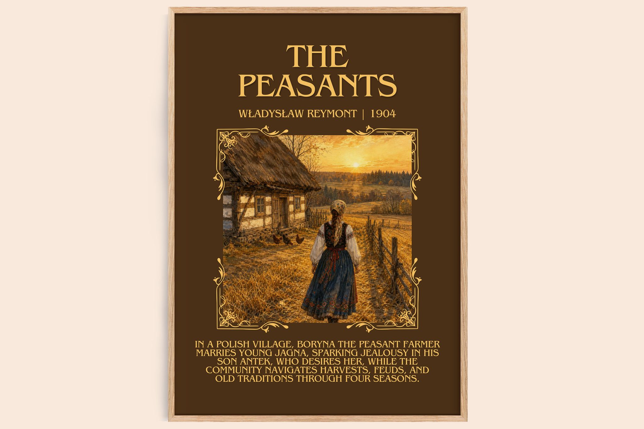 The Peasants Minimalist Book Poster by Władysław Reymont