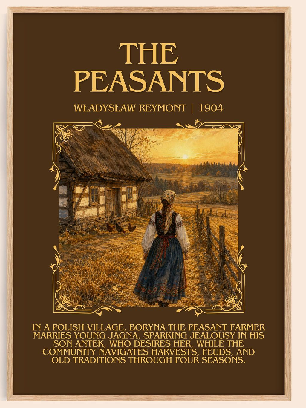 The Peasants Minimalist Book Poster by Władysław Reymont – book poster