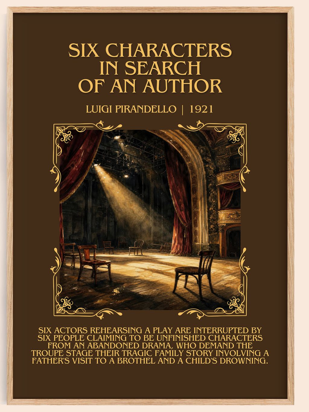 Six Characters in Search of an Author Minimalist Book Poster by Luigi Pirandello – book poster