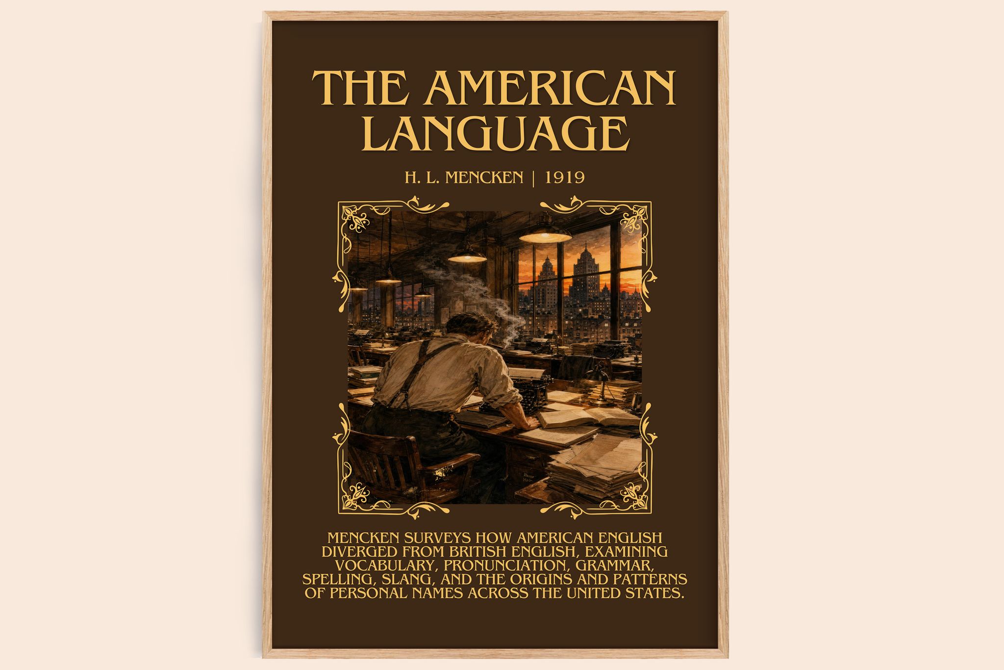 The American Language Minimalist Book Poster by H. L. Mencken