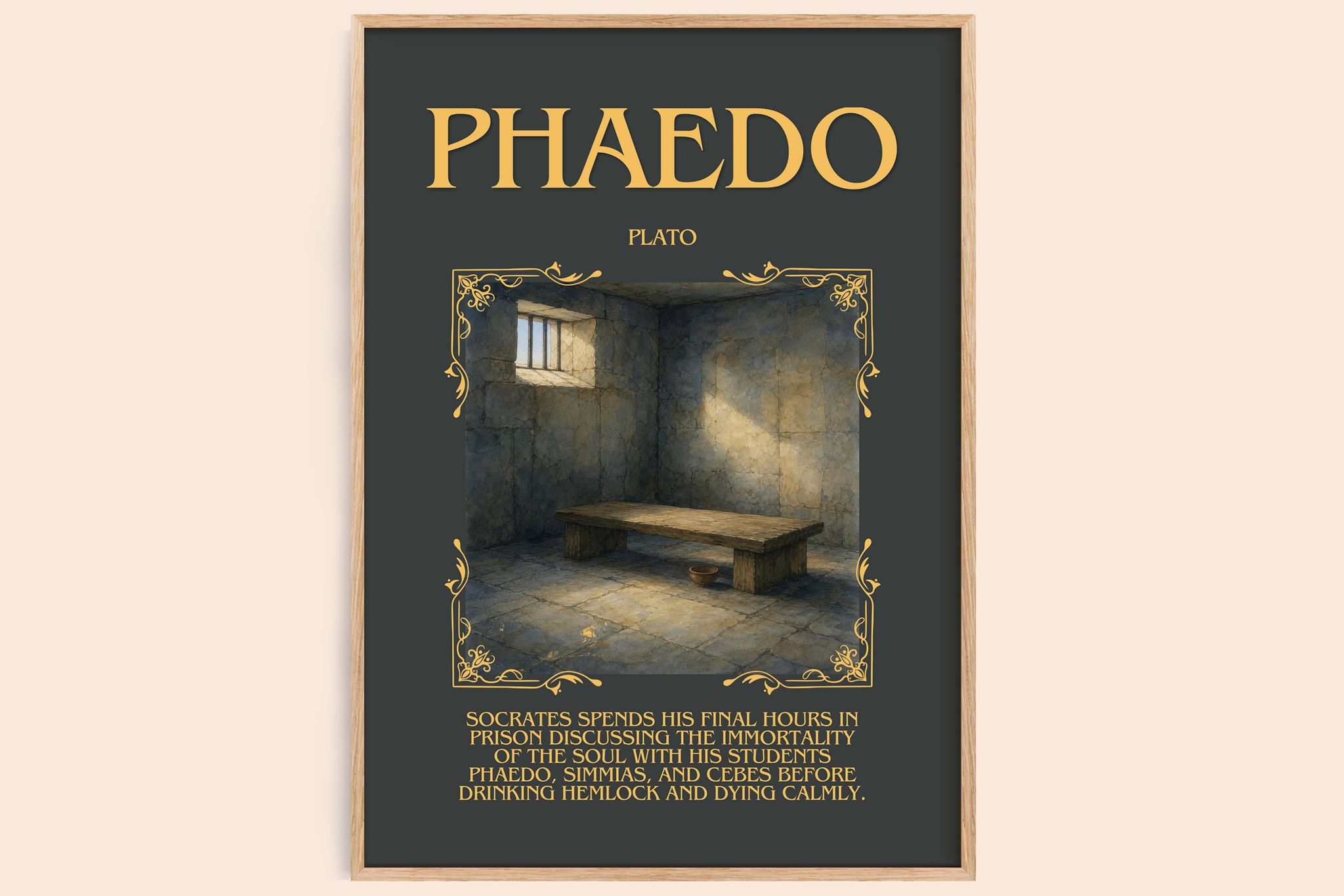 Phaedo Minimalist Book Poster by Plato