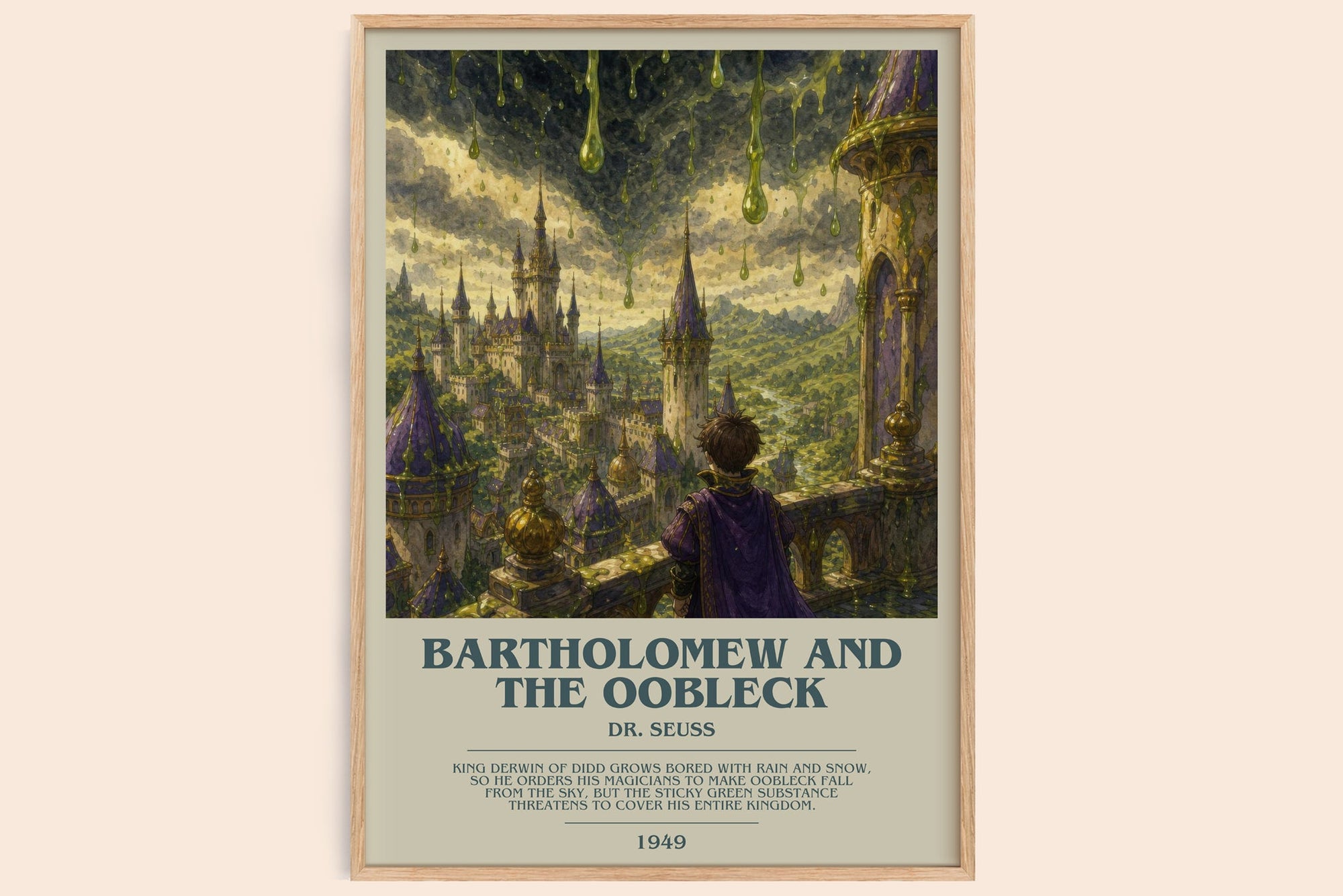 Bartholomew And The Oobleck bookish book poster by Dr. Seuss – framed literary art print