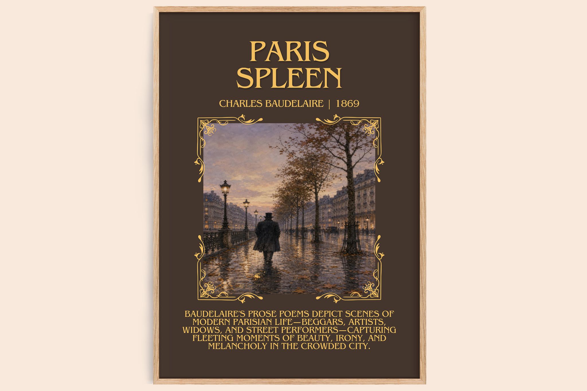 Paris Spleen Minimalist Book Poster by Charles Baudelaire