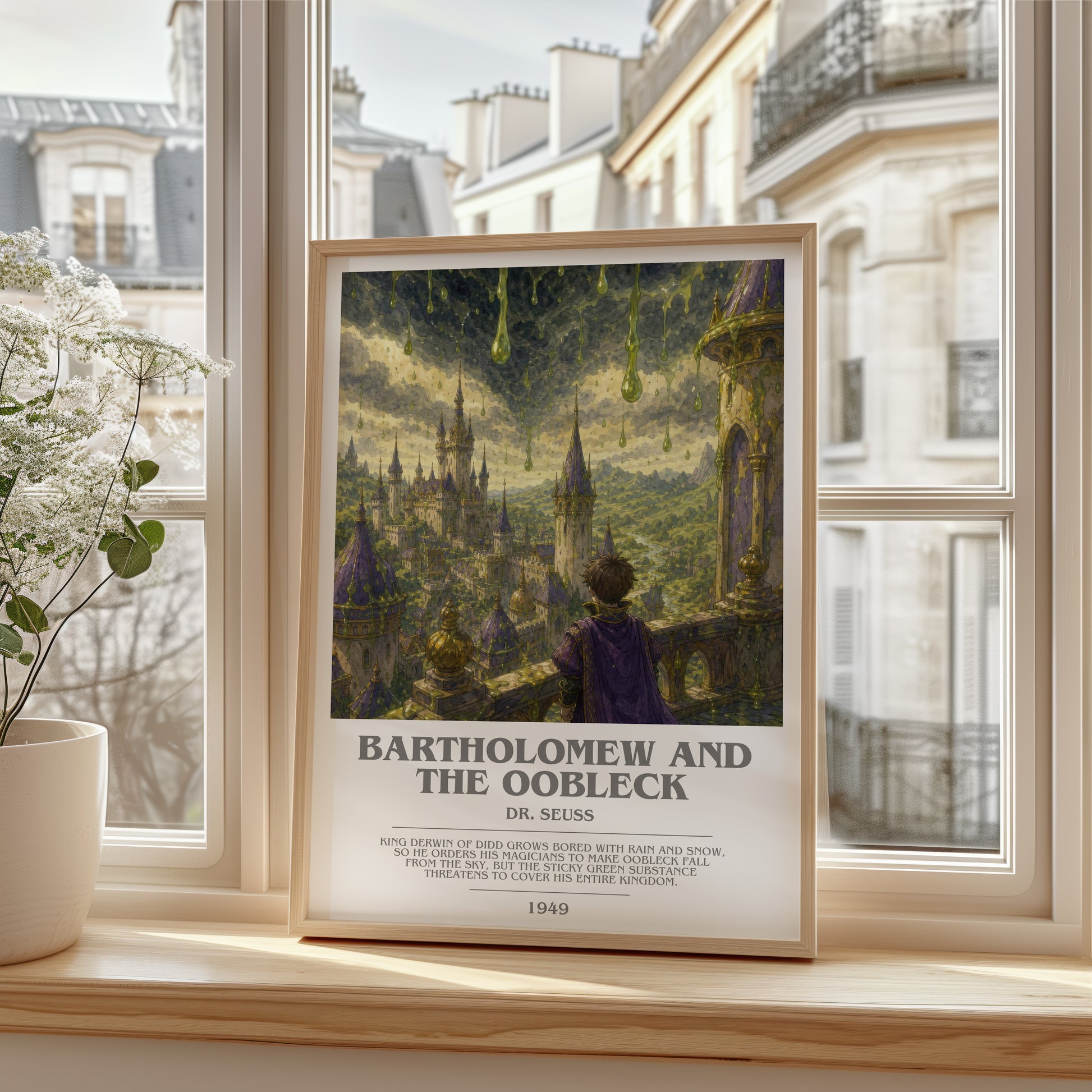Bartholomew And The Oobleck bookish poster colour and style options – Dr. Seuss book art
