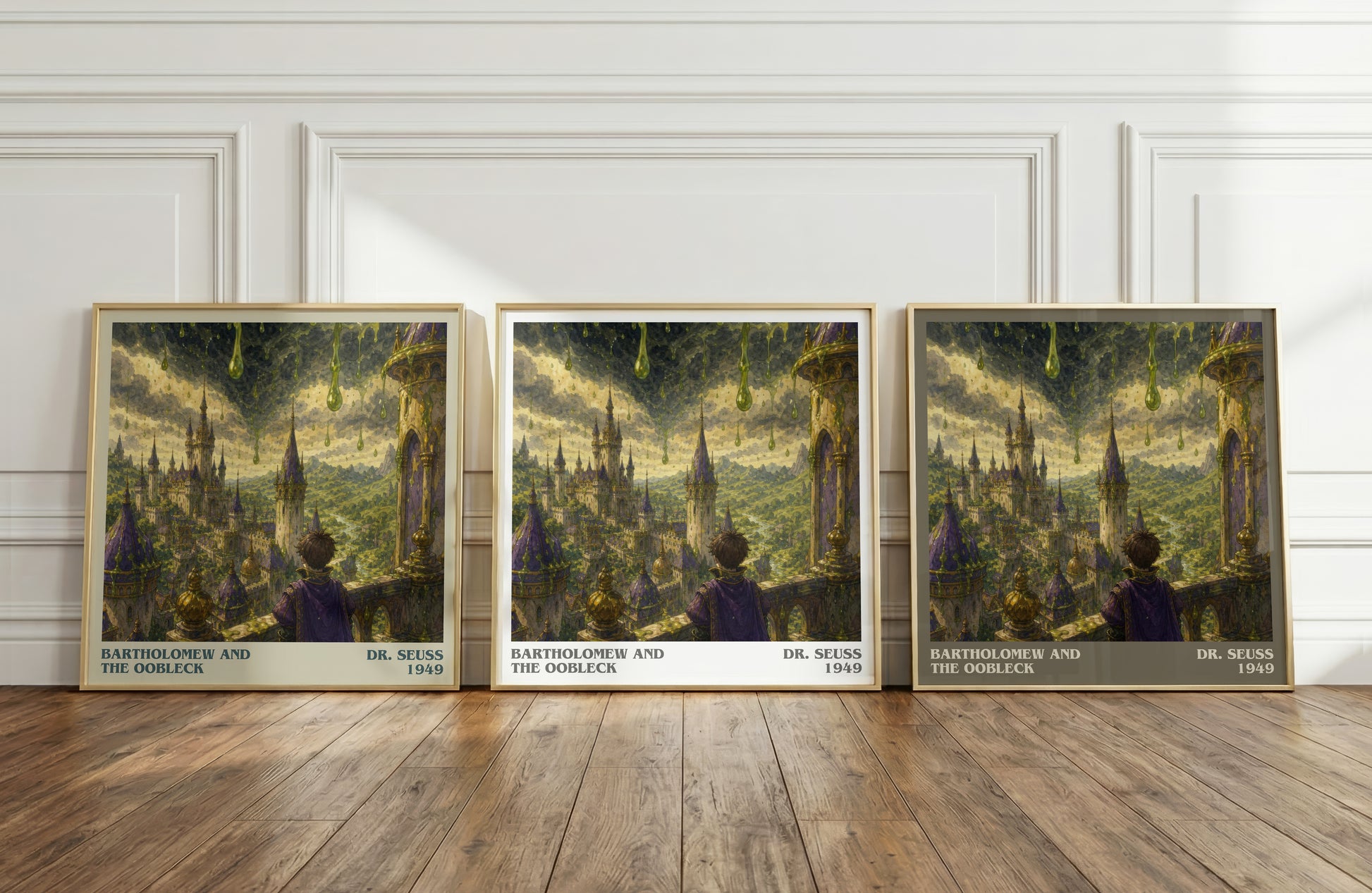 Bartholomew And The Oobleck literary art print colour and style options – Dr. Seuss book art