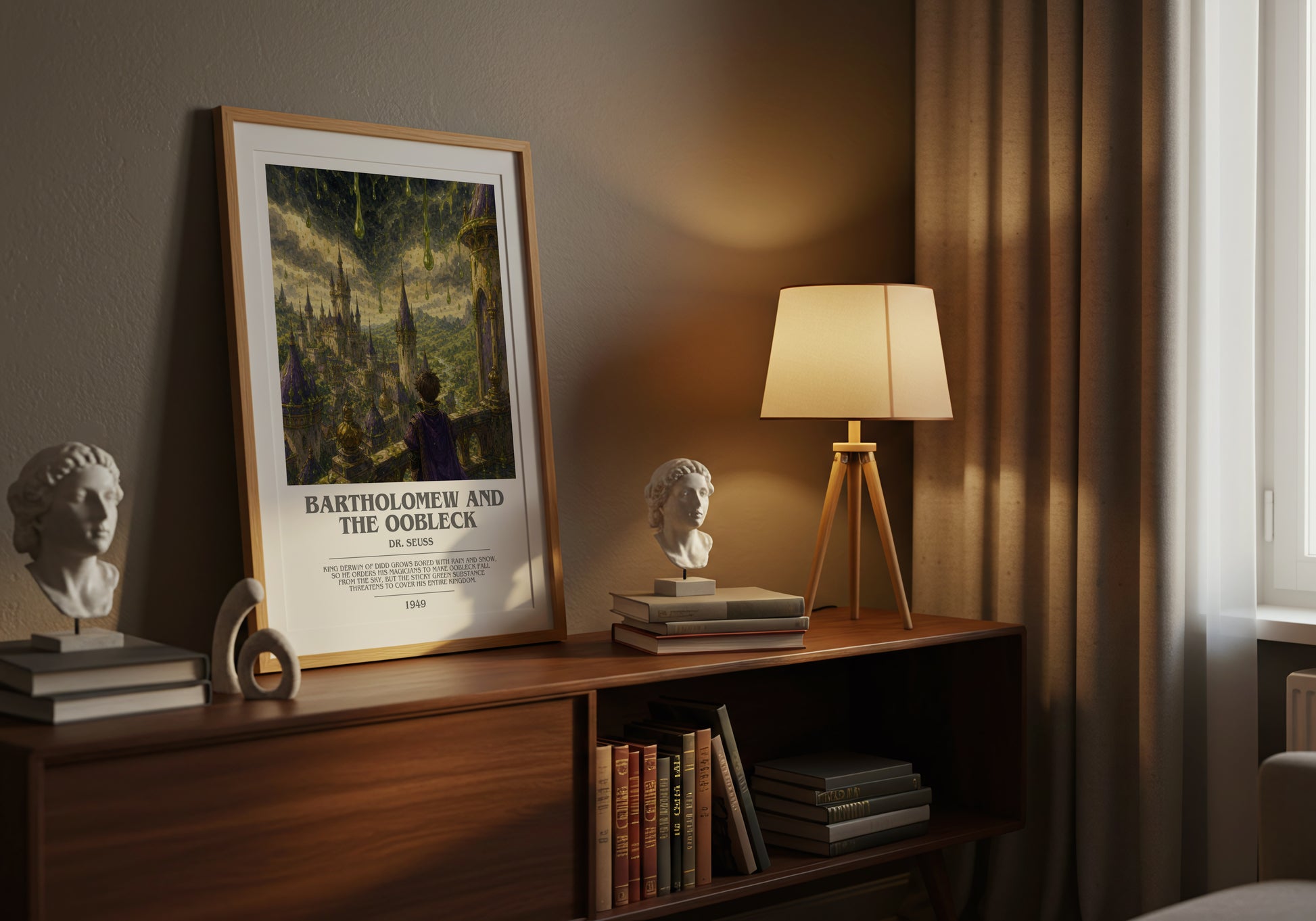 Bartholomew And The Oobleck bookish book poster framed on wall – childrens wall art